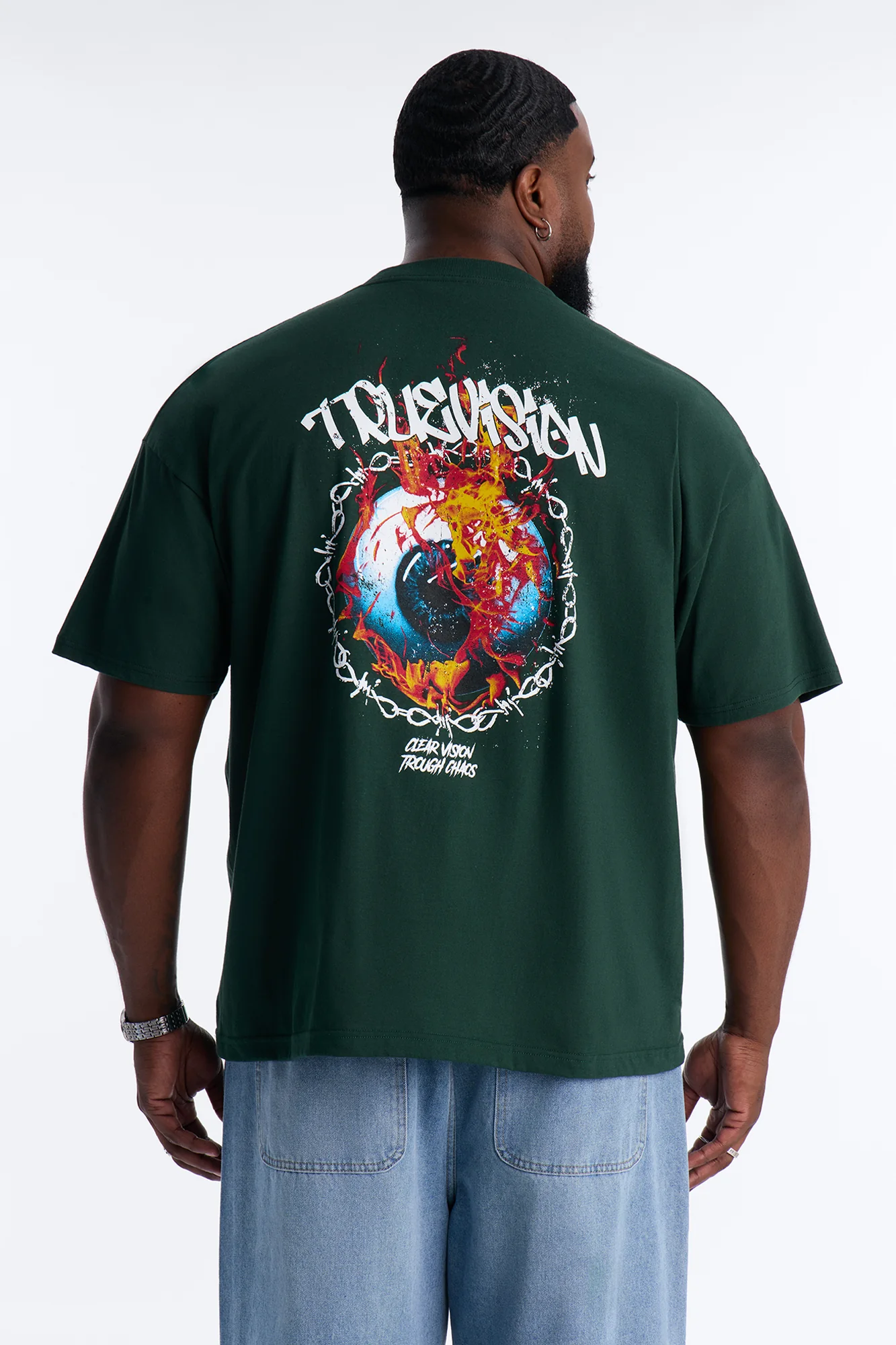 True Vision Boxy Short Sleeve Tee - Green - Image 5