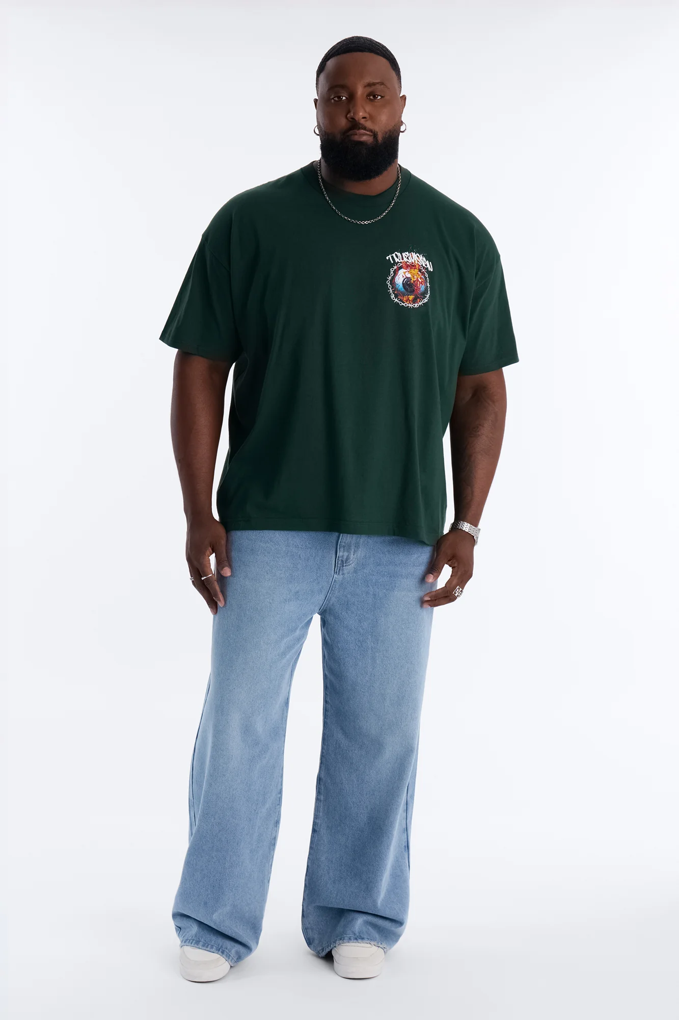 True Vision Boxy Short Sleeve Tee - Green - Image 6