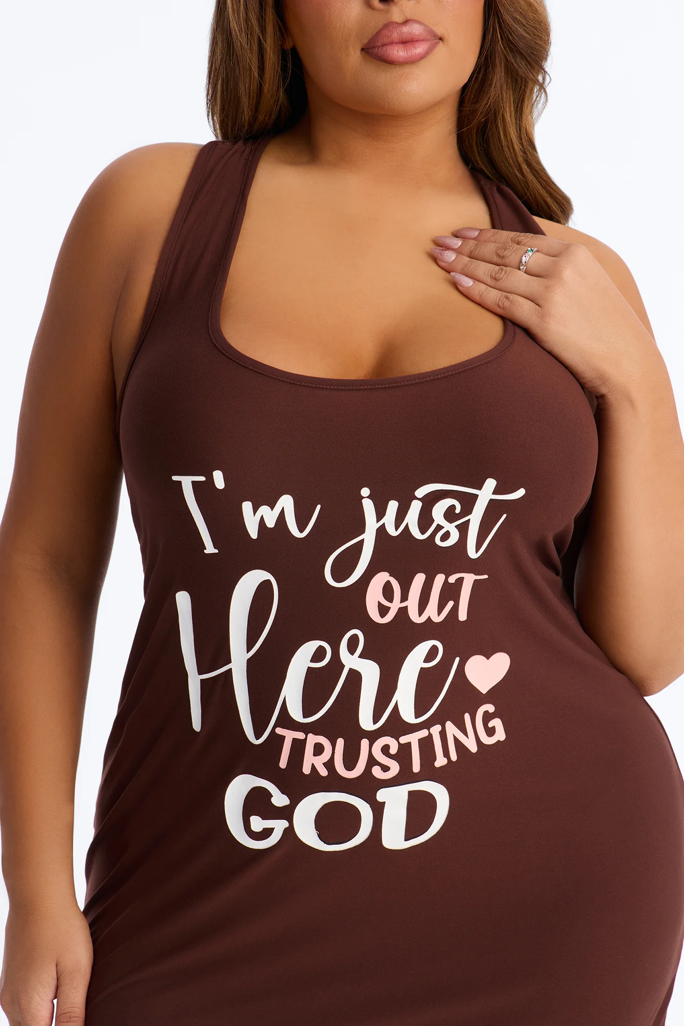 Trust God PJ Sleep Dress - Chocolate - Image 6