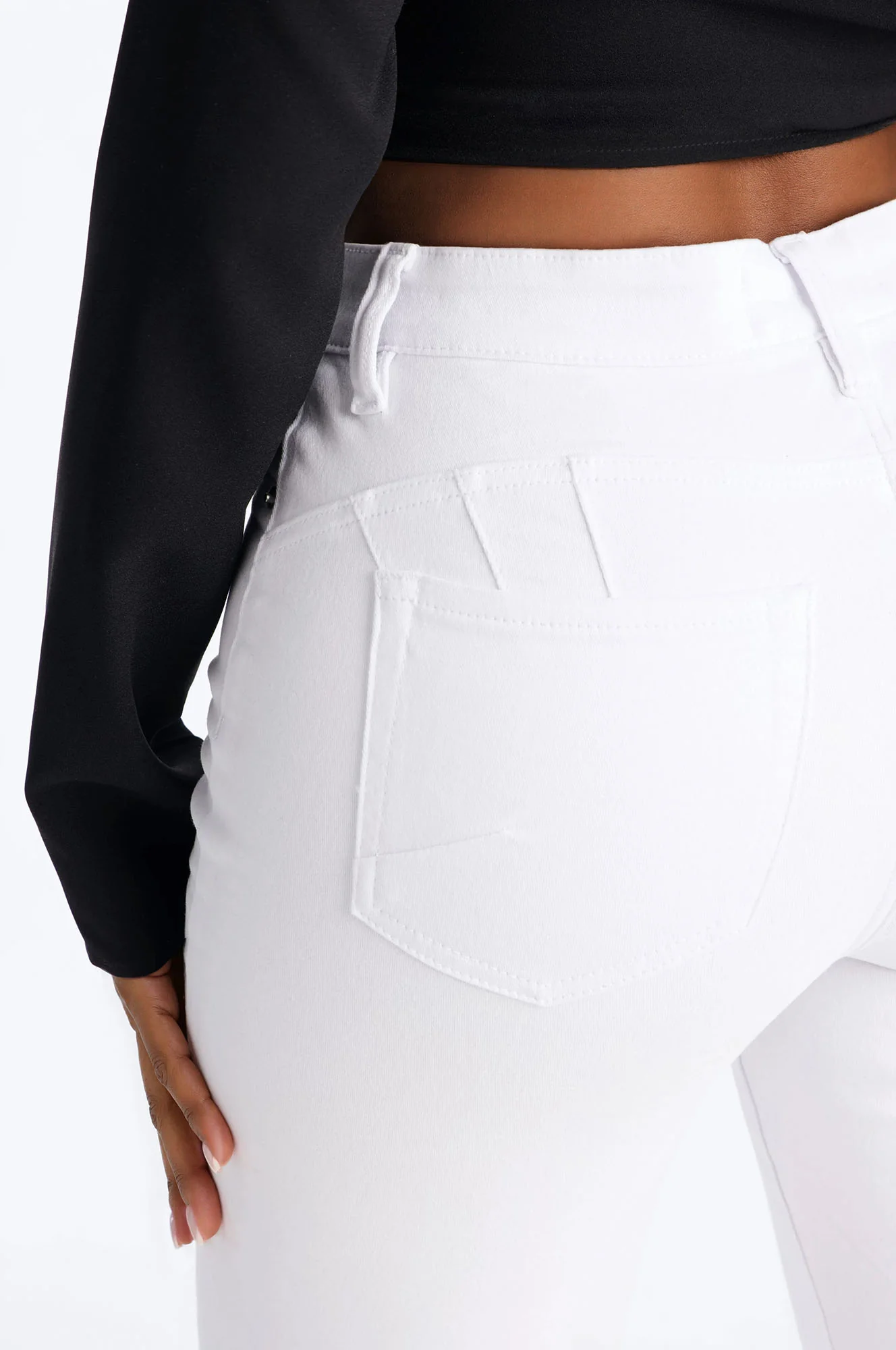 Tulsa Booty Lifting High Rise Stretch Capri Jeans - White - Image 3