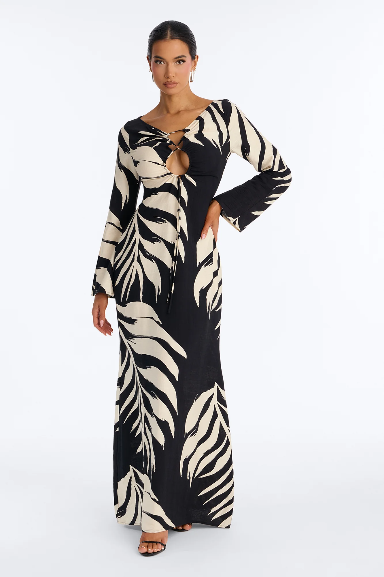 Tulum Days Linen Maxi Dress - Black/combo