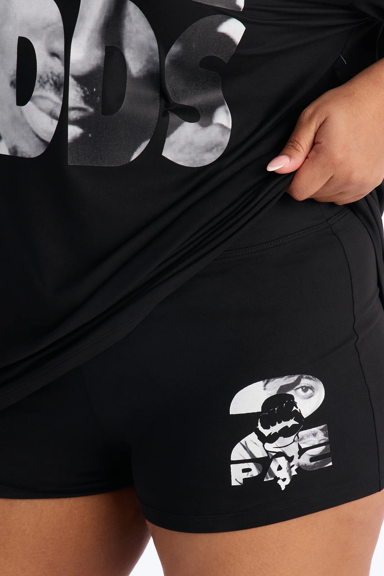 Tupac Against All Odds PJ Short Set - Black/White - Image 6