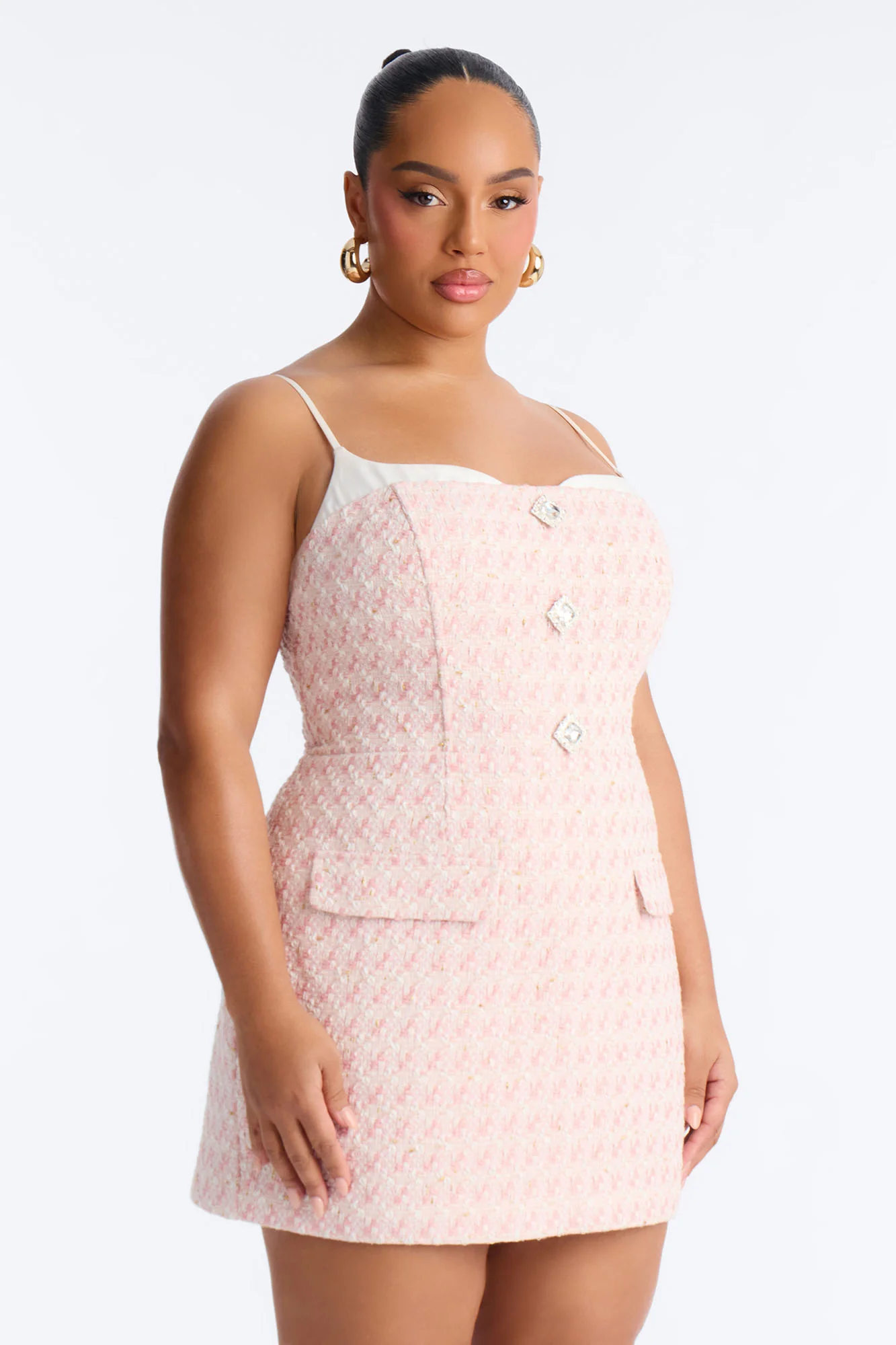 Tweed Romance Mini Dress - Pink/combo - Image 6