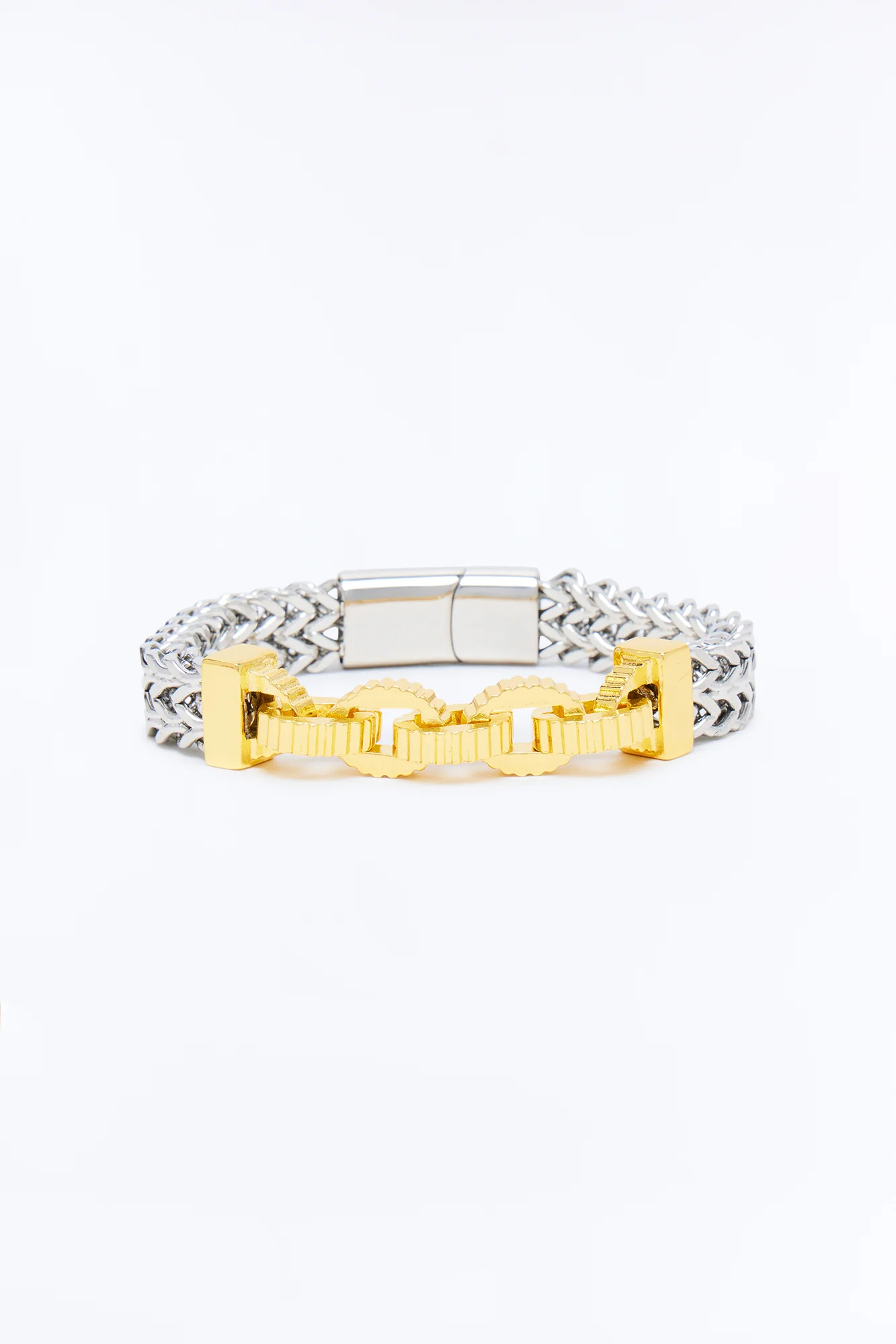 Two Tone Chain Link Bracelet - Silver/Combo - Image 3