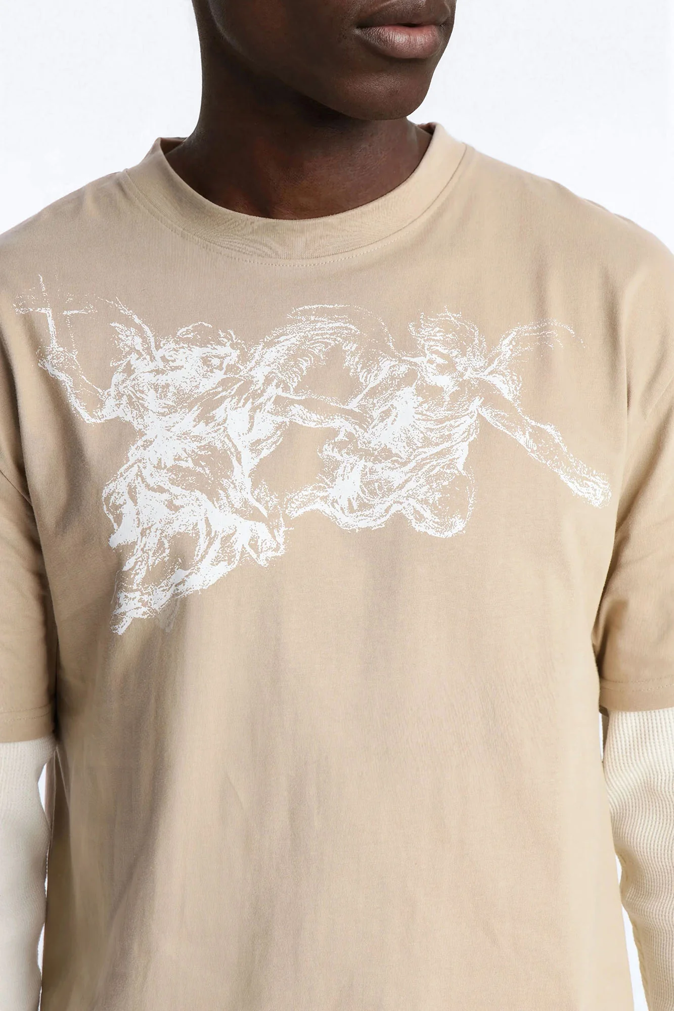 Twofer Holy Spirit Long Sleeve Tee - Tan - Image 3