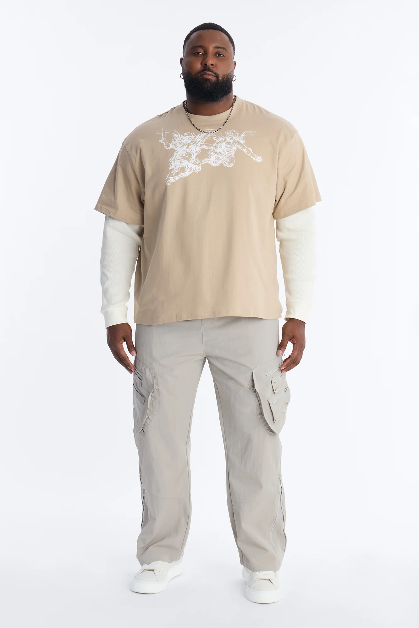 Twofer Holy Spirit Long Sleeve Tee - Tan - Image 6