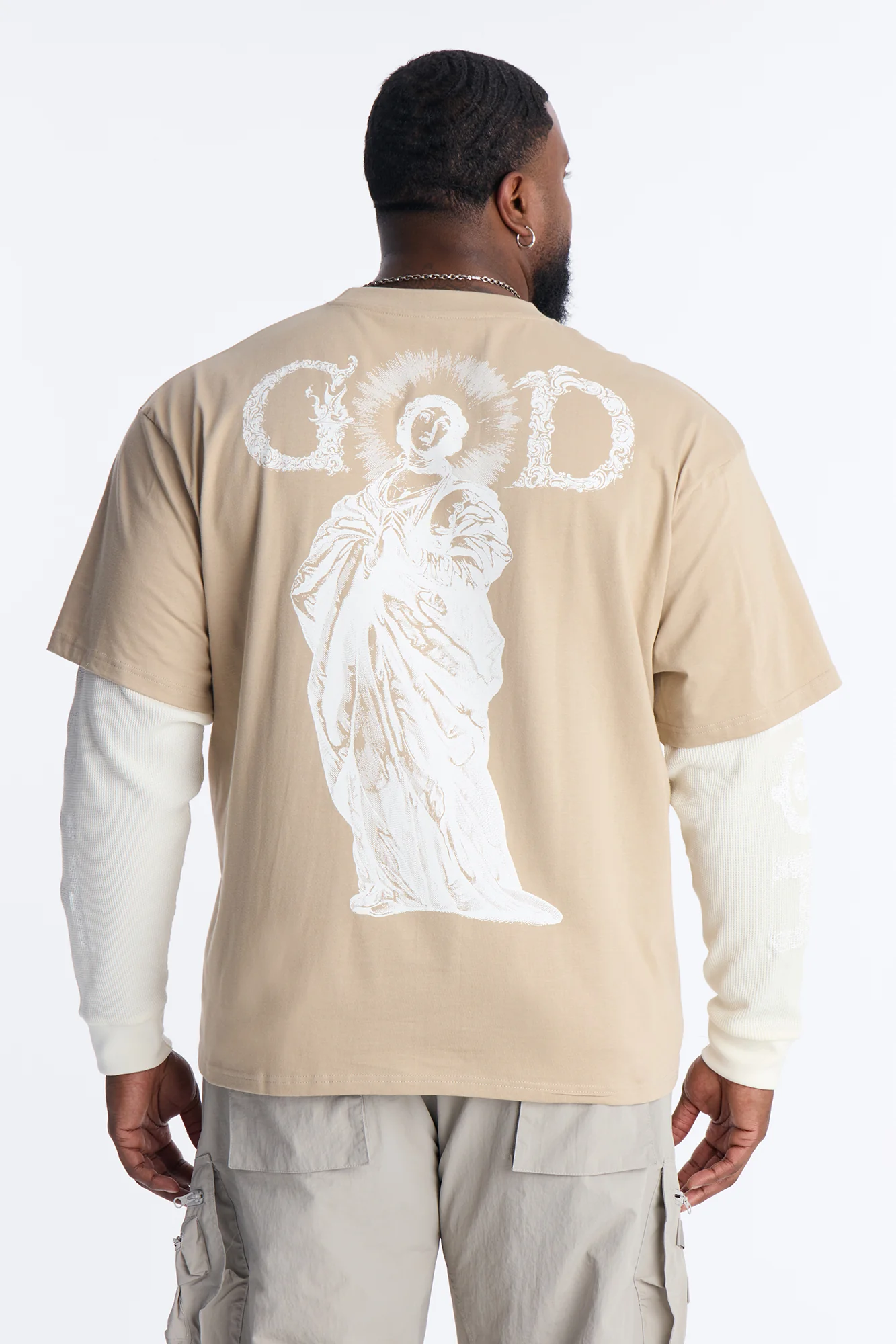 Twofer Holy Spirit Long Sleeve Tee - Tan - Image 8