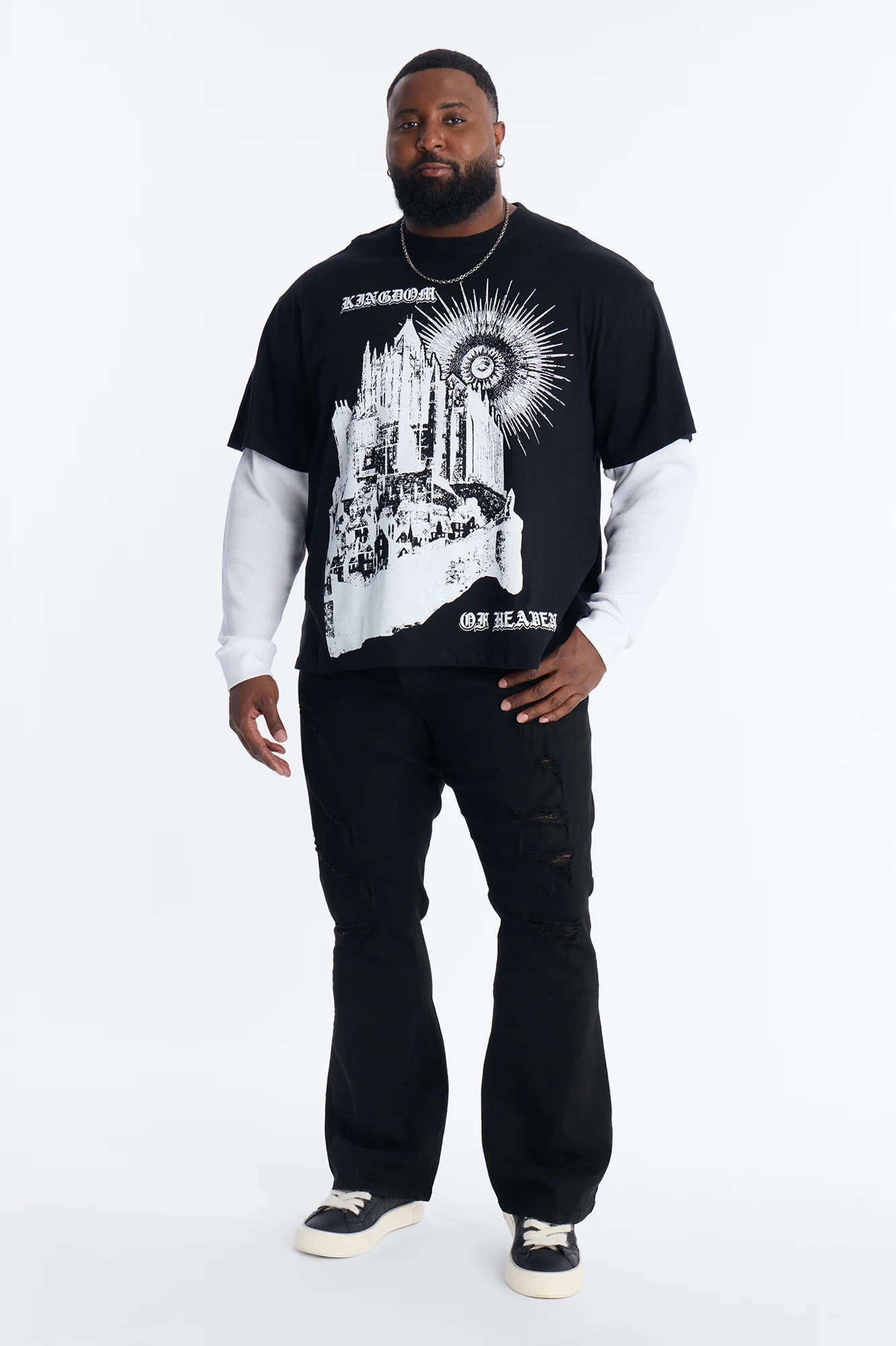 Twofer Kingdom Of Heaven Long Sleeve Tee - Black - Image 5