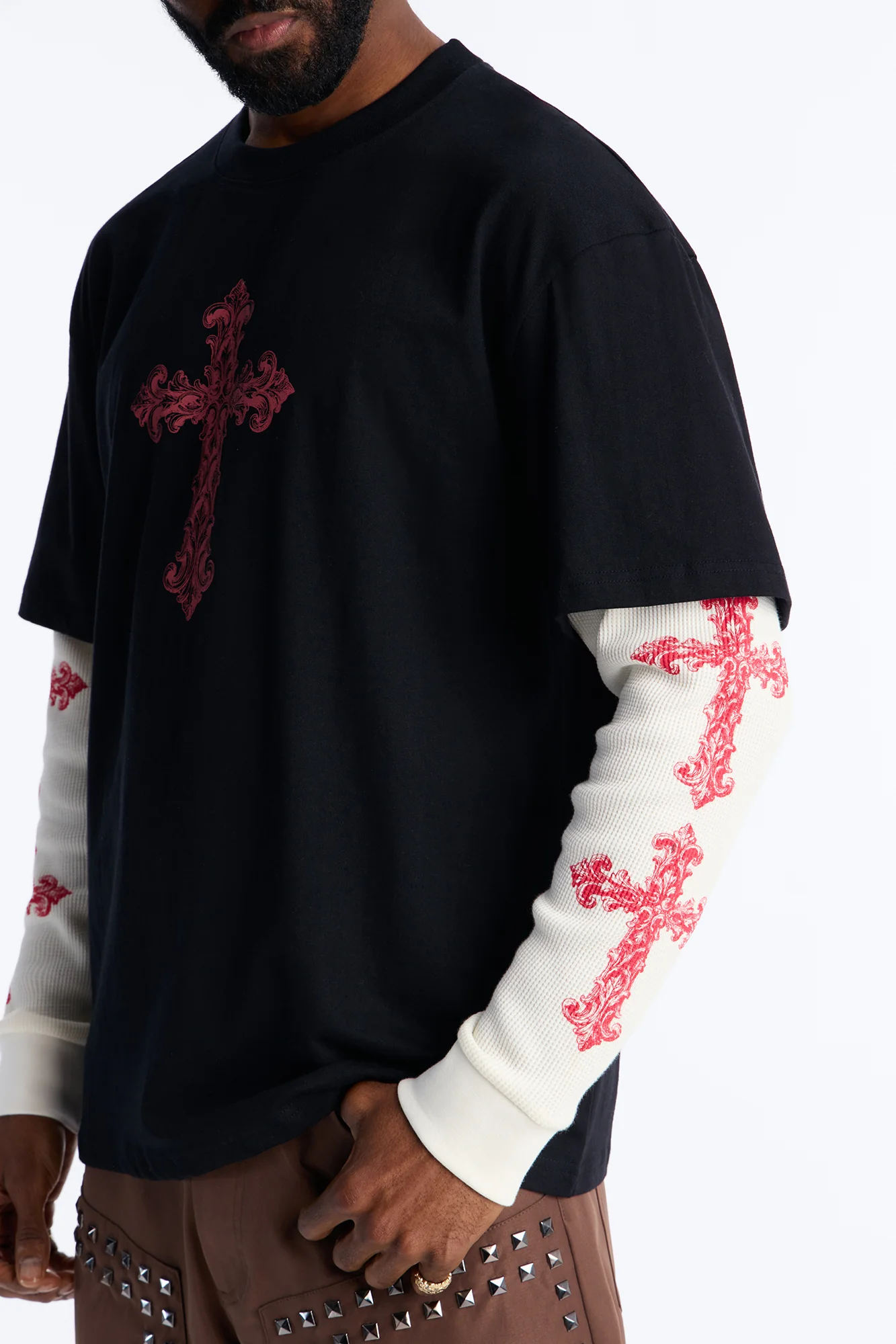 Twofer Through The Looking Glass Long Sleeve Tee - Black - Image 3