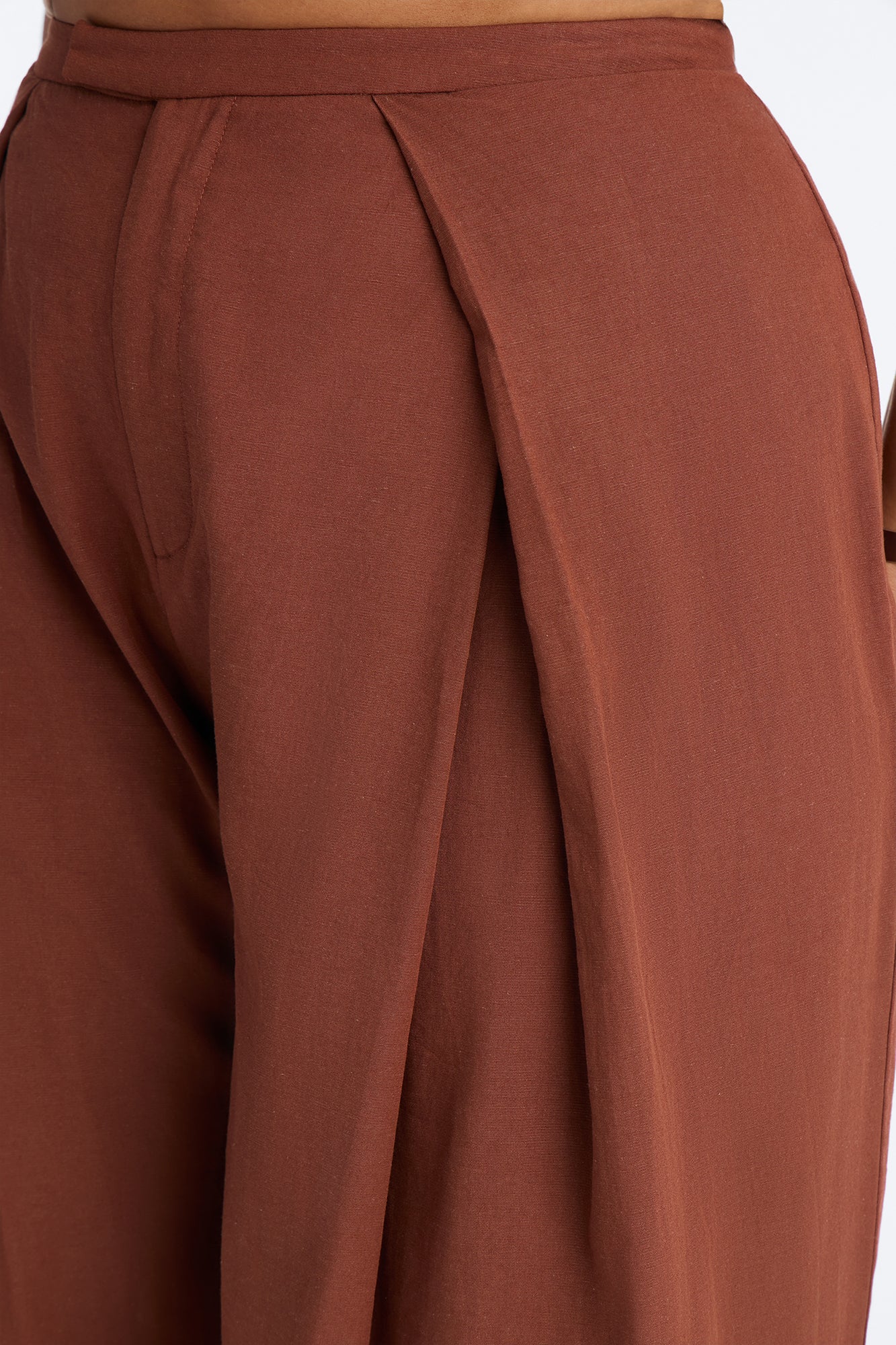 Tyra High Rise Pleated Wide Leg Pant - Spice - Image 7
