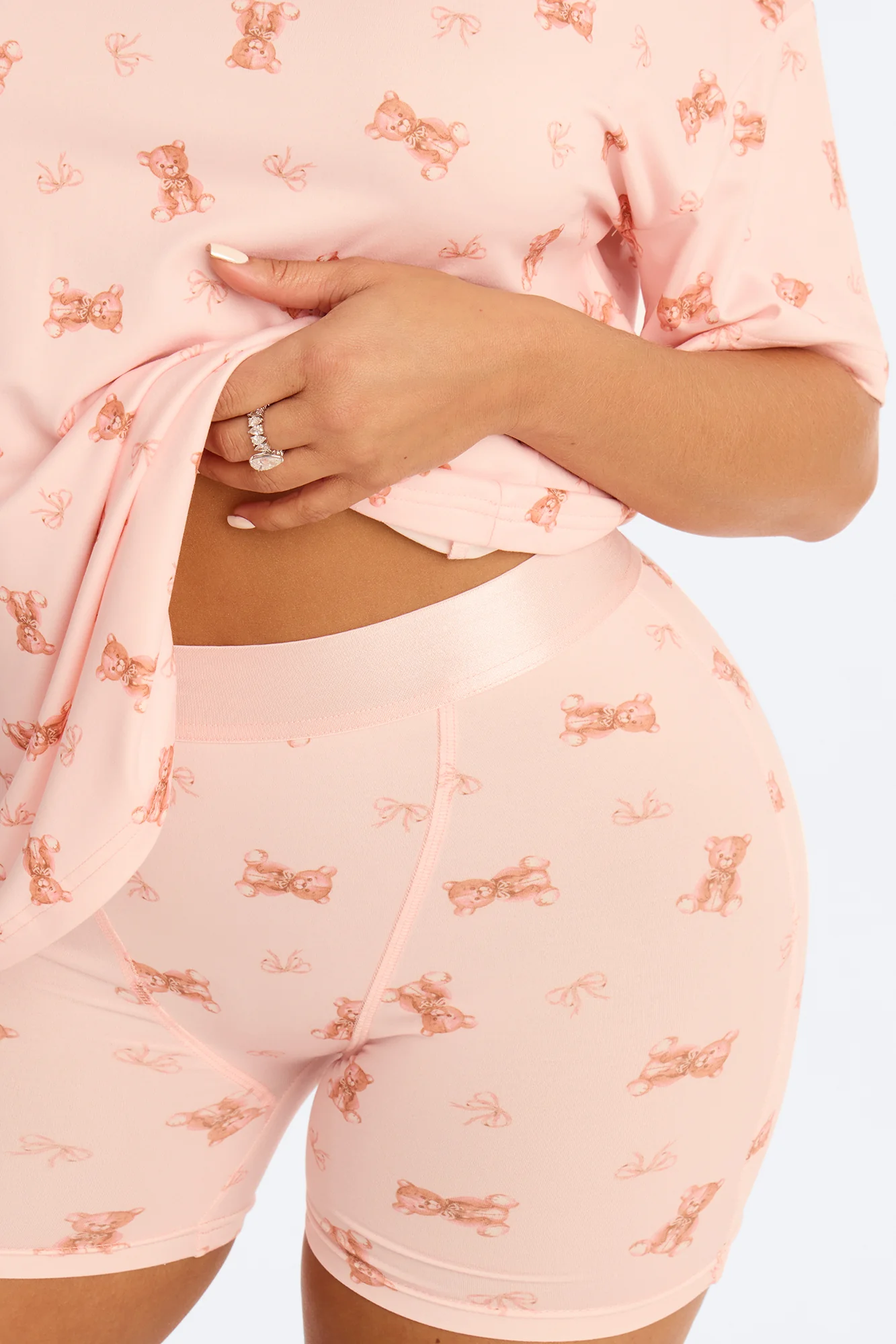 U R My Teddy Bear PJ Boxer Short Set - Pink/combo - Image 2