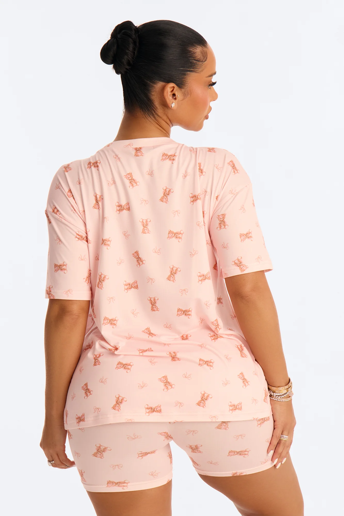 U R My Teddy Bear PJ Boxer Short Set - Pink/combo - Image 3
