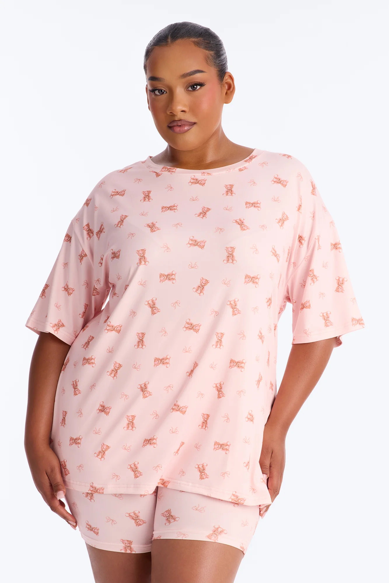 U R My Teddy Bear PJ Boxer Short Set - Pink/combo - Image 4
