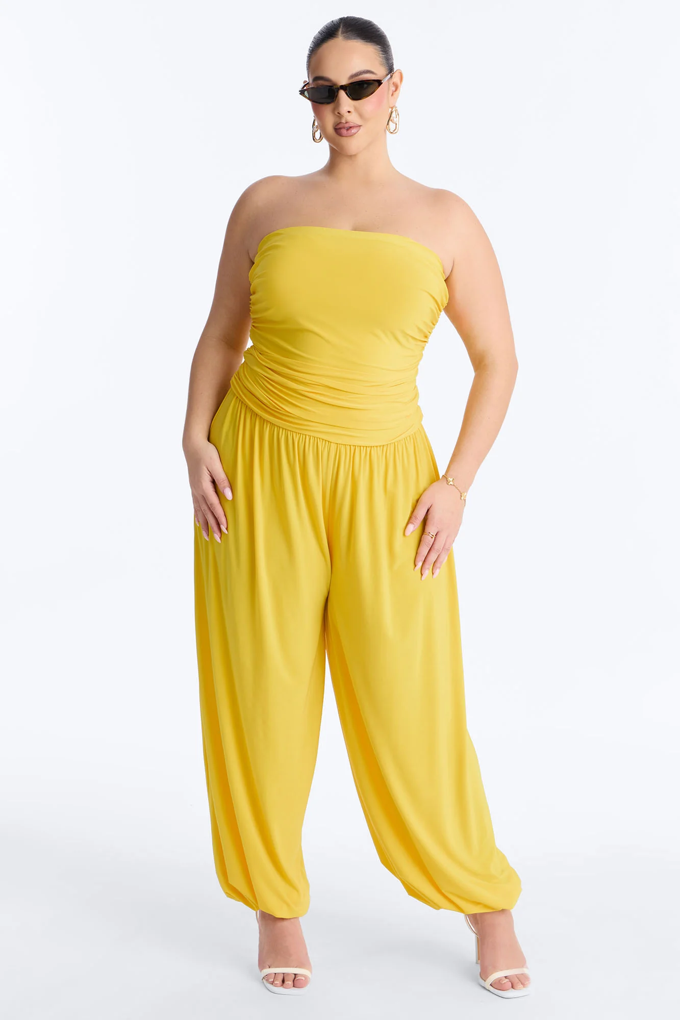 Uma Balloon Leg Jumpsuit - Yellow - Image 5