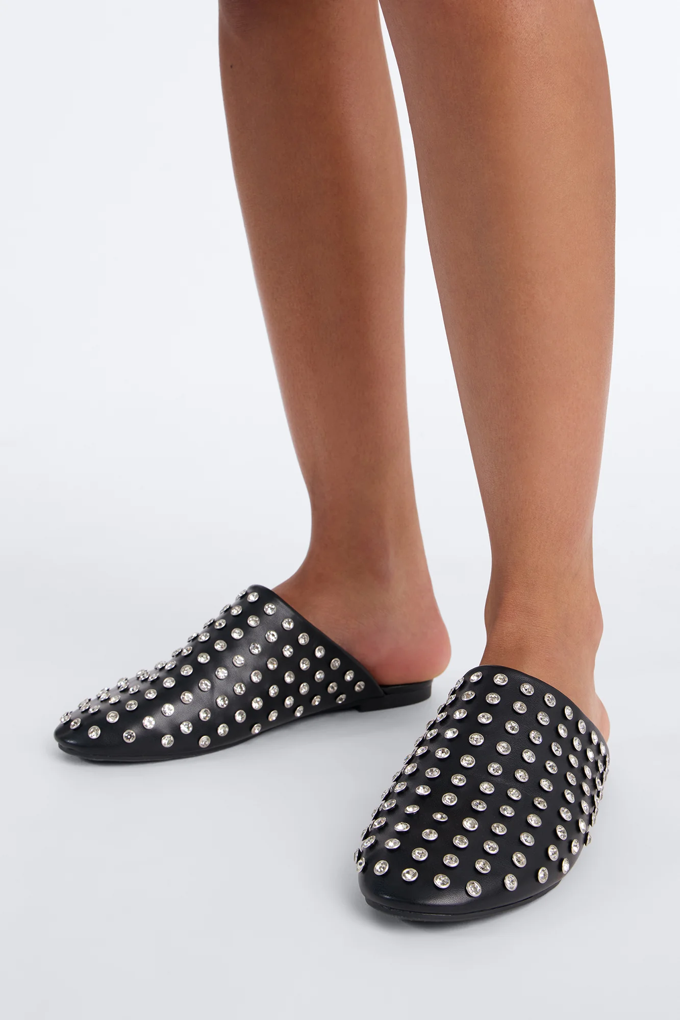 Una Rhinestone Flats - Black - Image 3
