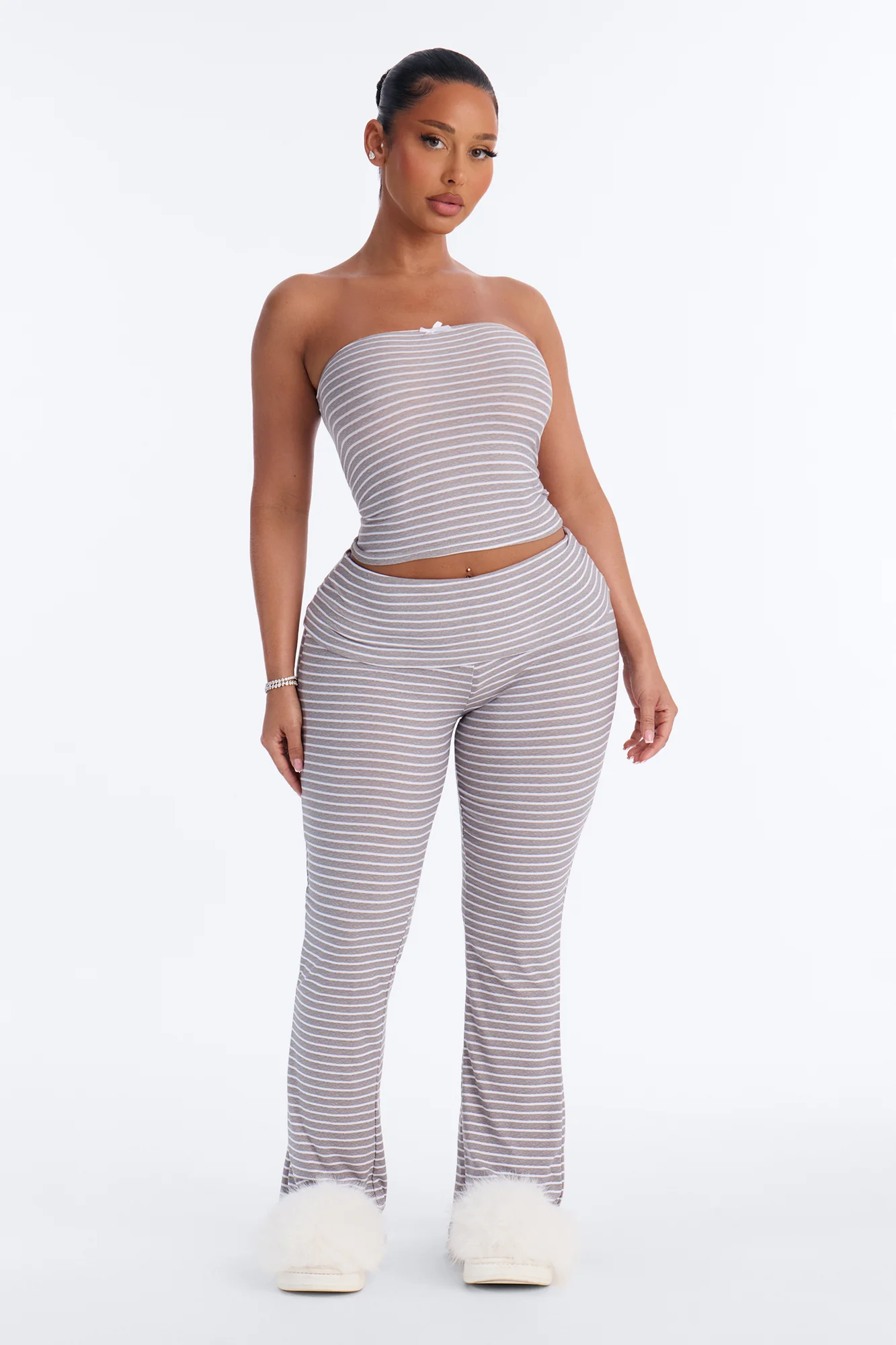 Under The Moonlight 2pc PJ Pant Set - Heather Grey