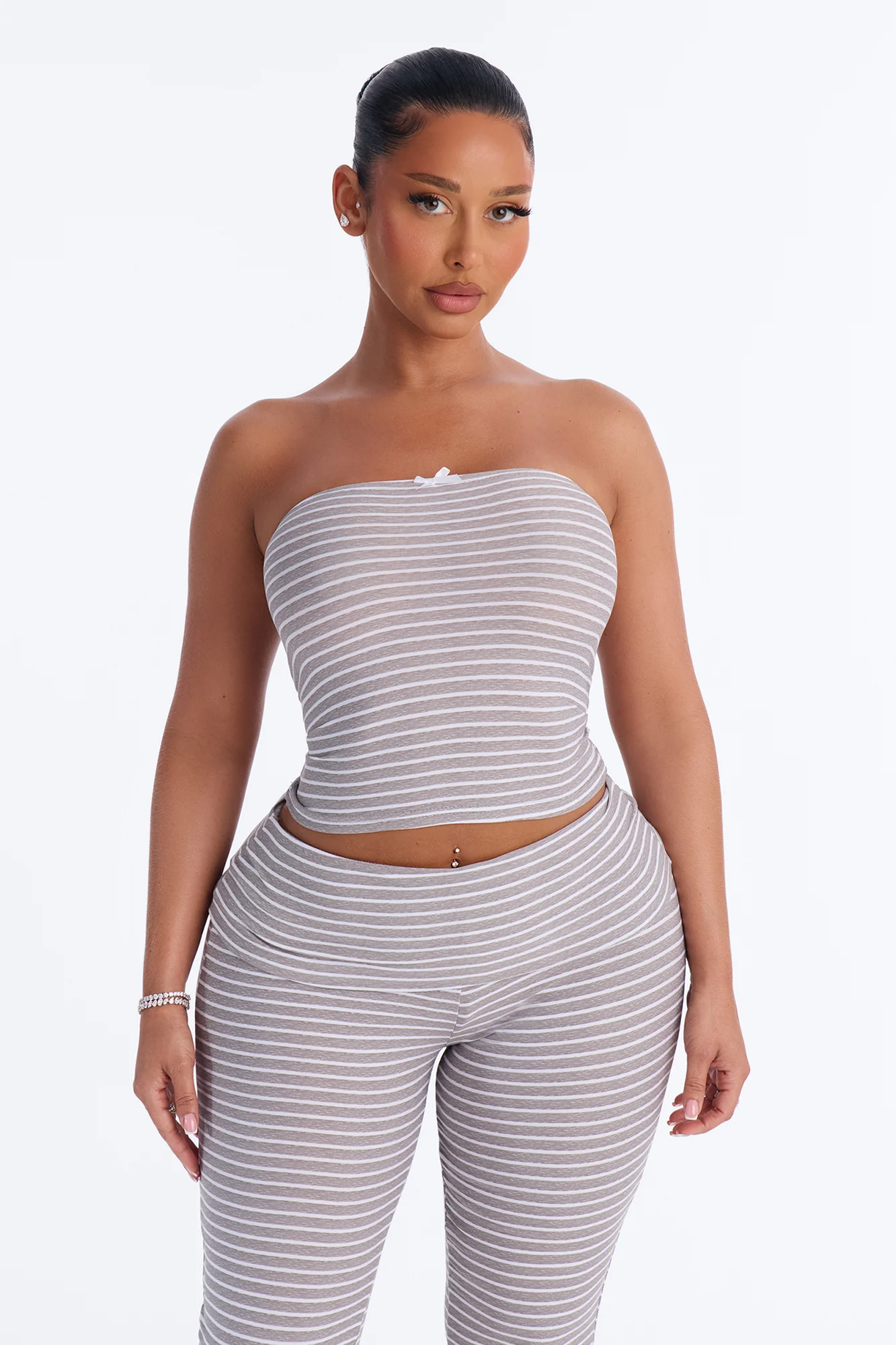 Under The Moonlight 2pc PJ Pant Set - Heather Grey - Image 2