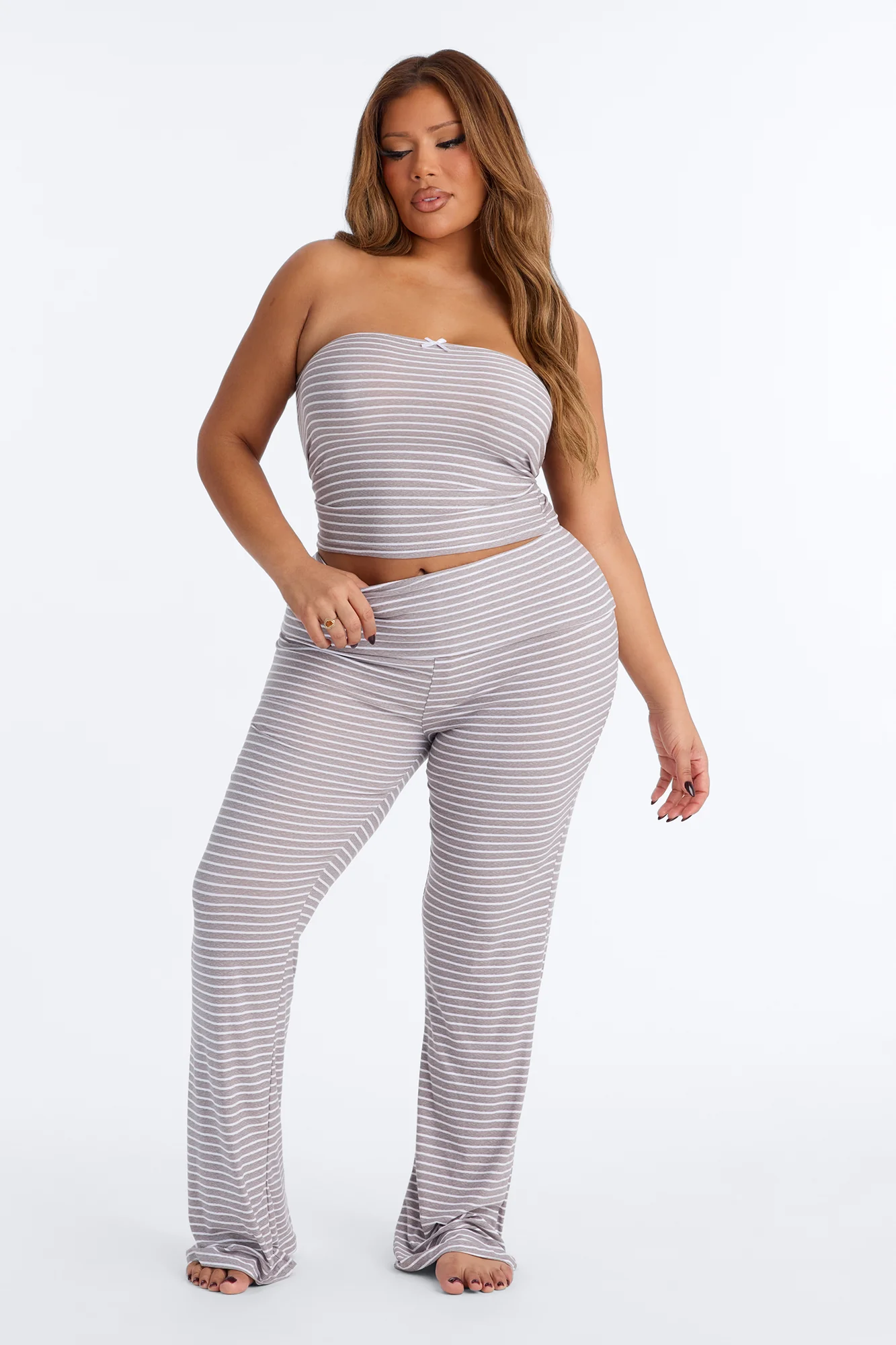 Under The Moonlight 2pc PJ Pant Set - Heather Grey - Image 5
