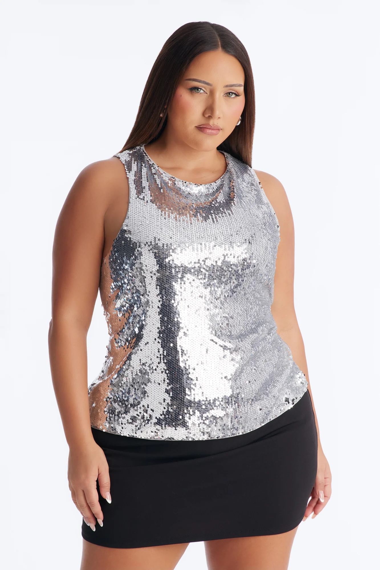 Under The Night Sky Sequin Top - Silver - Image 5