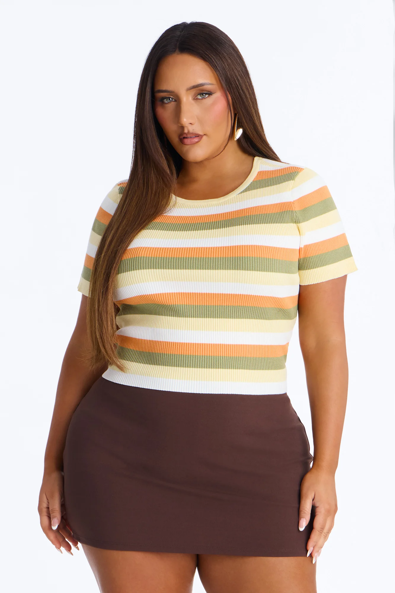 Under The Sun Striped Sweater Top - Multi Color - Image 5