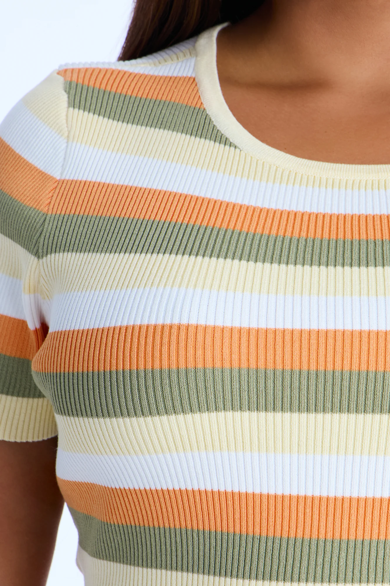 Under The Sun Striped Sweater Top - Multi Color - Image 8