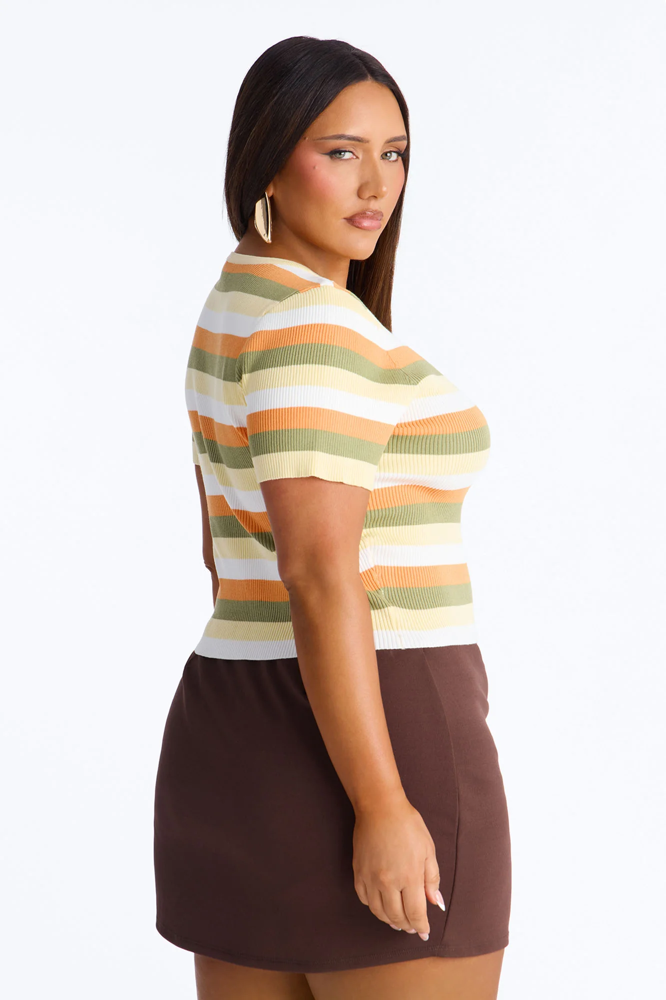 Under The Sun Striped Sweater Top - Multi Color - Image 9