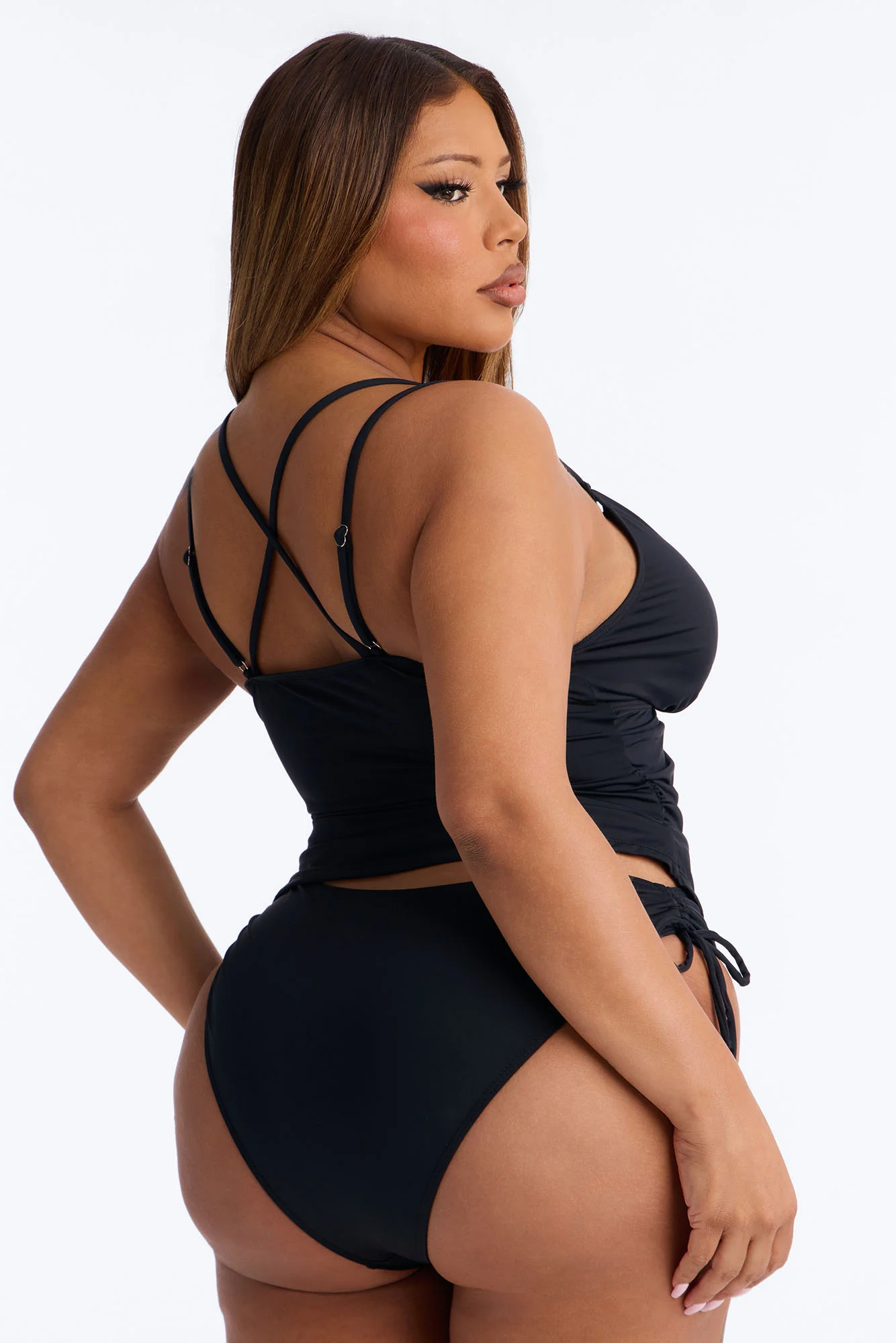 Under The Swift Breeze 2 Piece Tankini Set - Black - Image 5