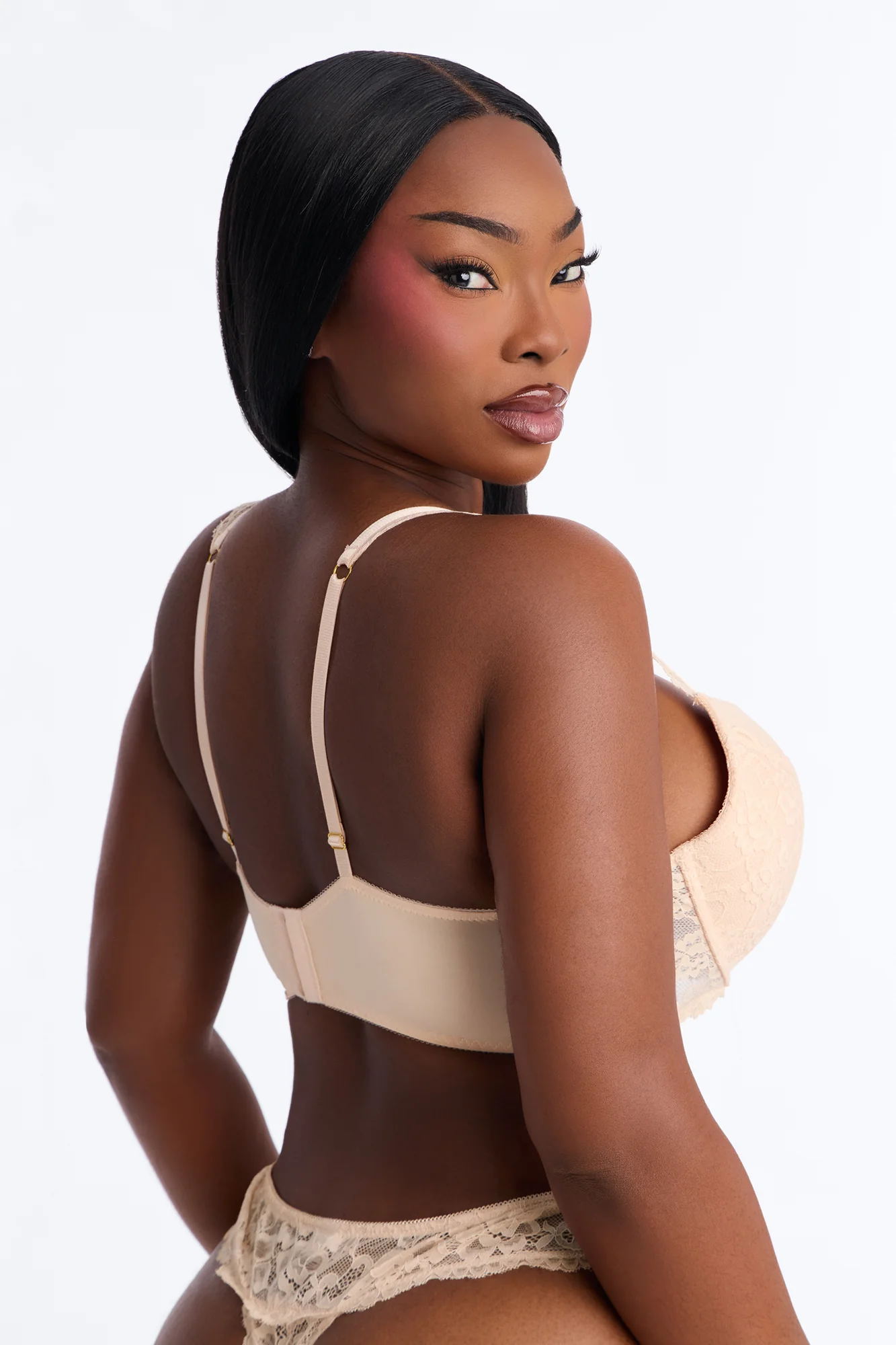 Underneath It All Microfiber Lace Push Up Molded Cup Bra - Ivory - Image 7