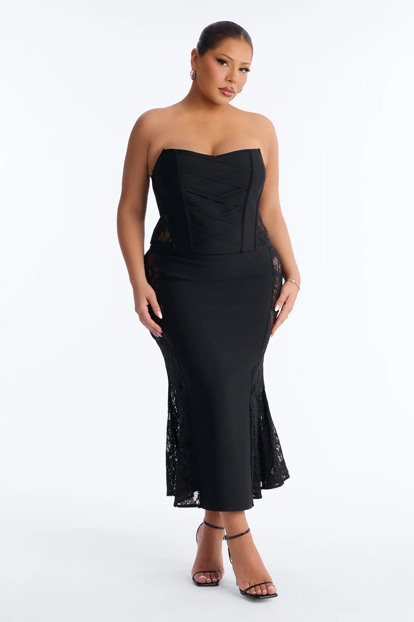 Unforgettable Nights Bandage Maxi Skirt Set - Black - Image 5