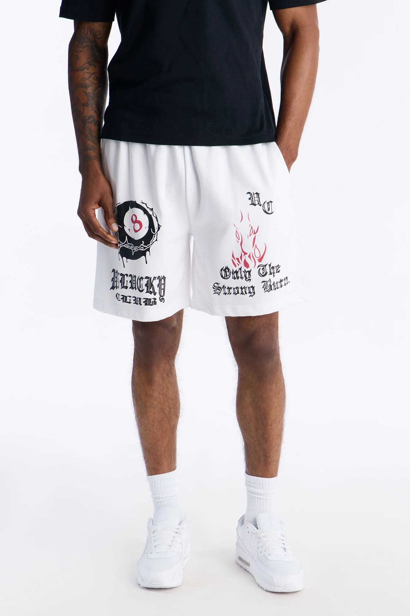 Unlucky Club Sweatshorts - White