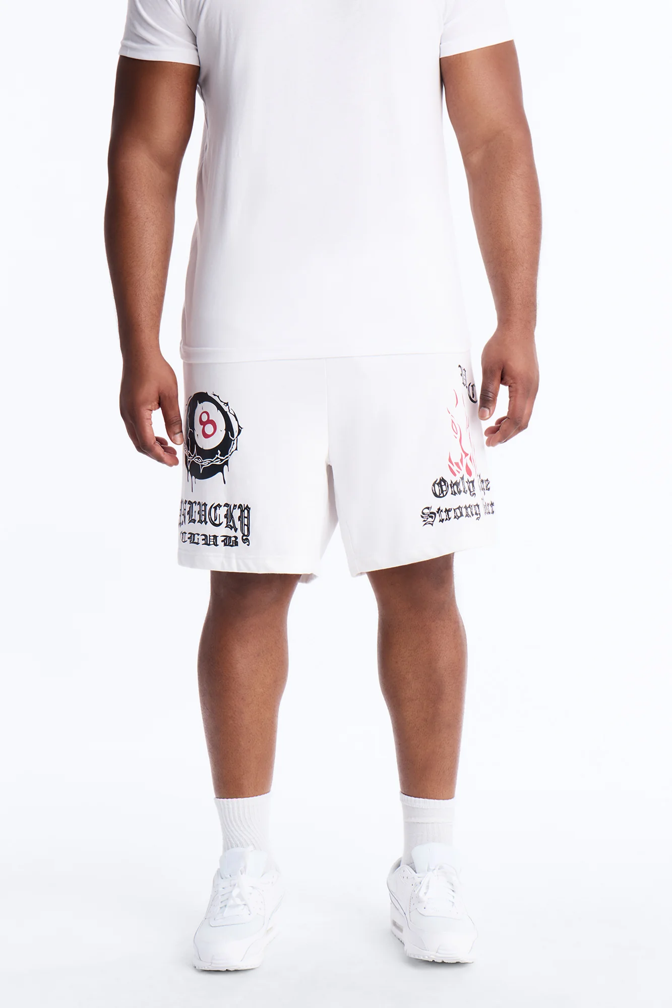 Unlucky Club Sweatshorts - White - Image 5