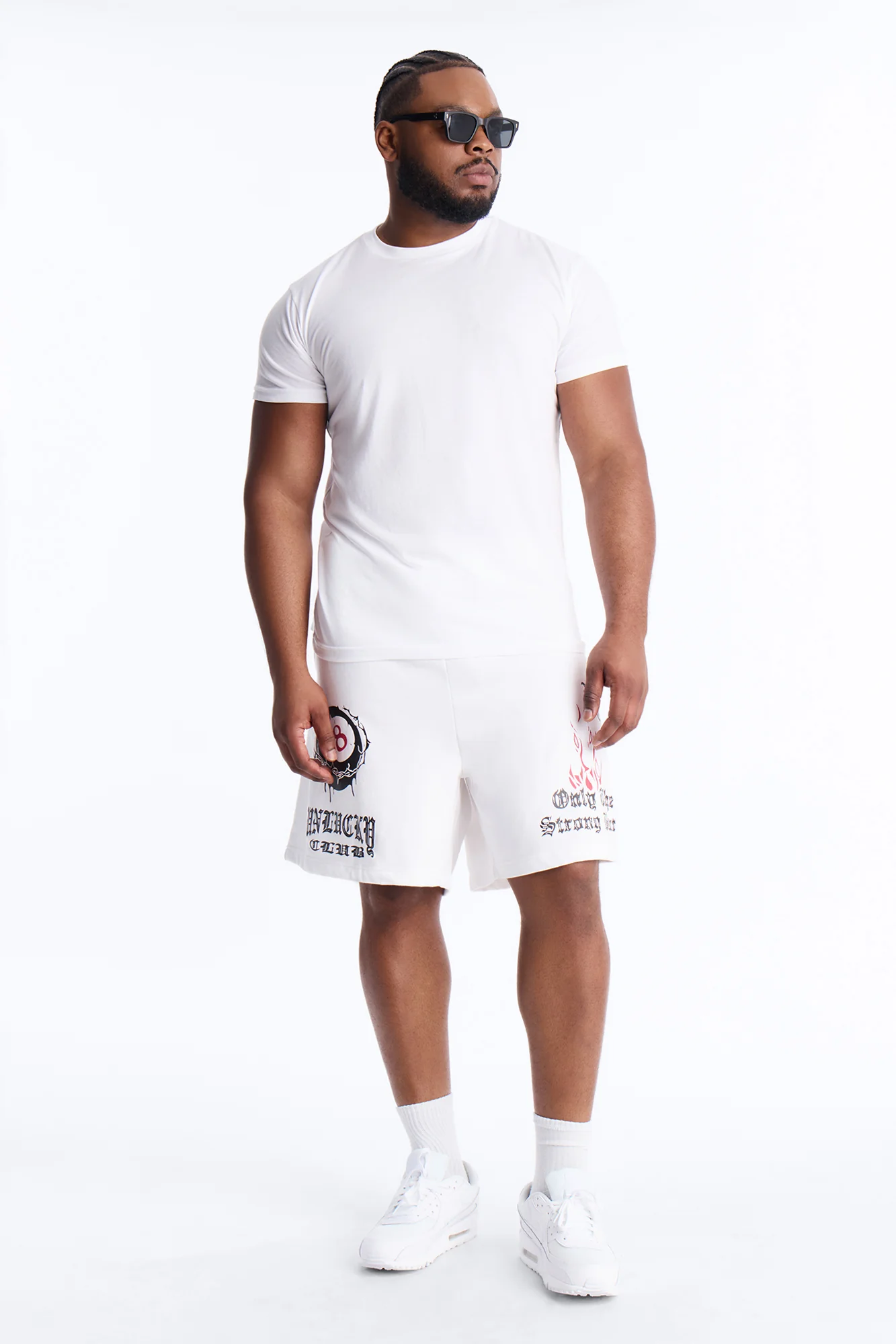 Unlucky Club Sweatshorts - White - Image 6