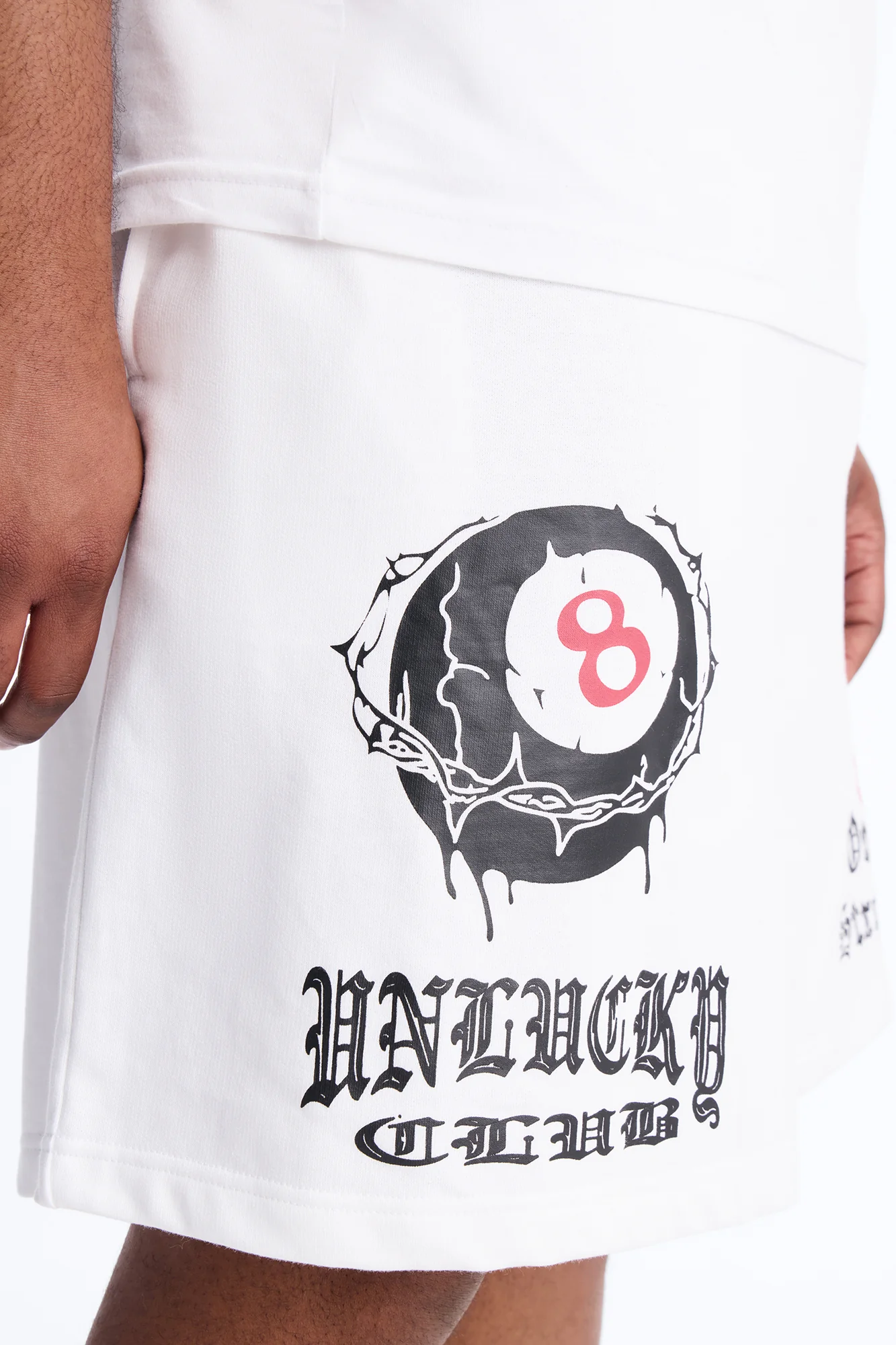 Unlucky Club Sweatshorts - White - Image 7