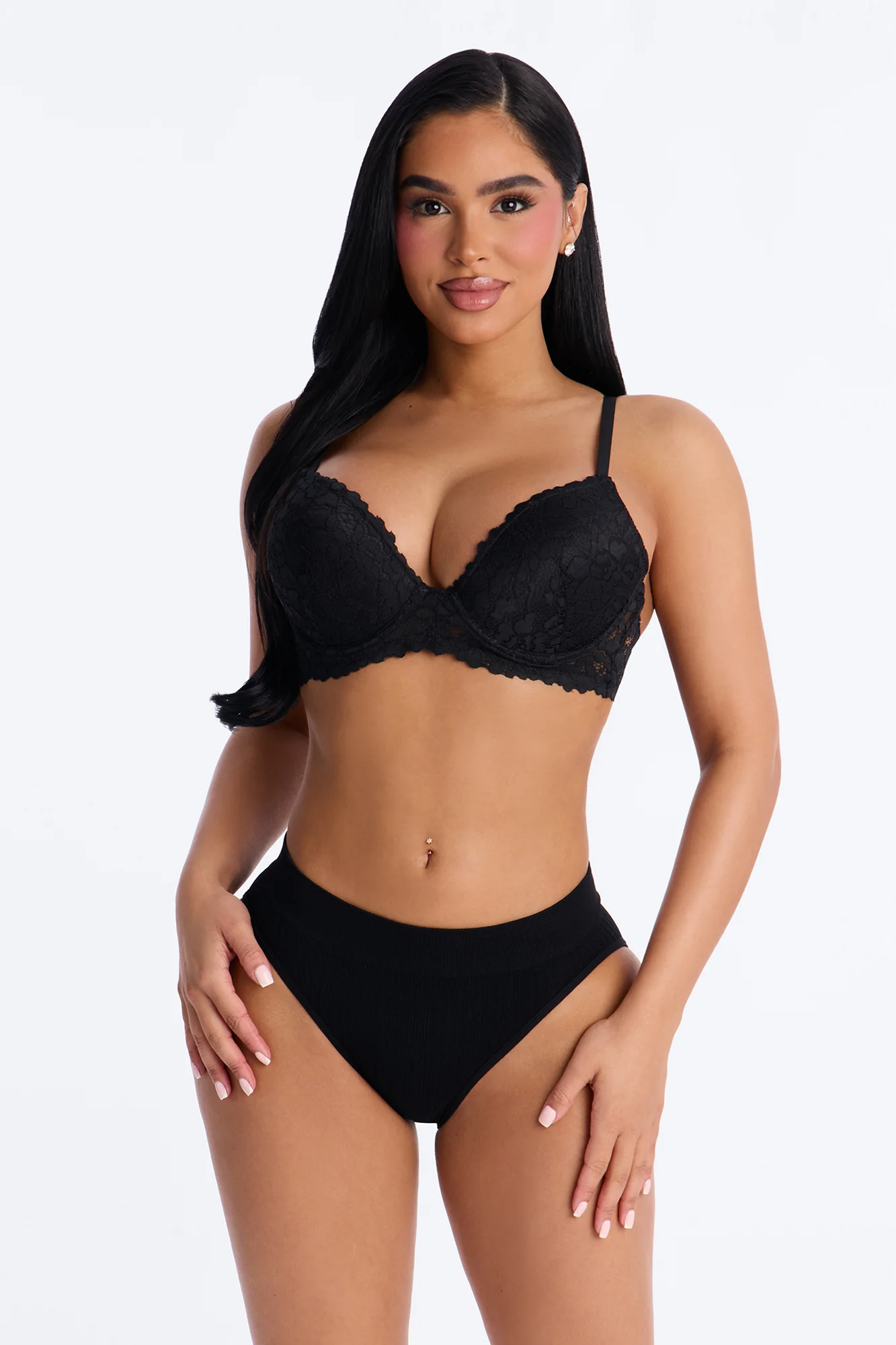 Unstoppable Lace Push Up Bra - Black - Image 2