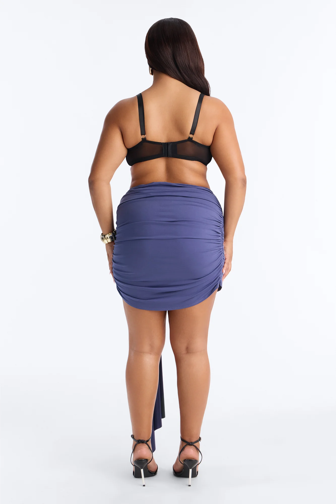 Untamed Draped Mini Skirt - Dusty Blue - Image 8