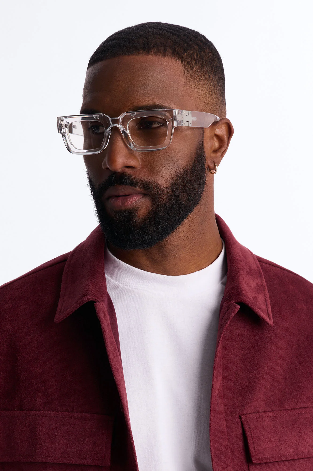 Upper Class Square Sunglasses - Clear/Silver - Image 2
