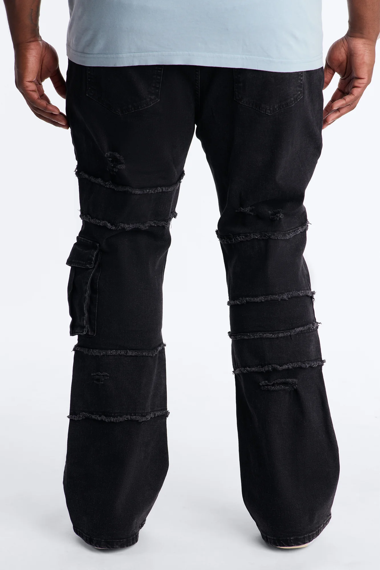 Urban Armor Skinny Stacked Flare Jeans - Black Wash - Image 9