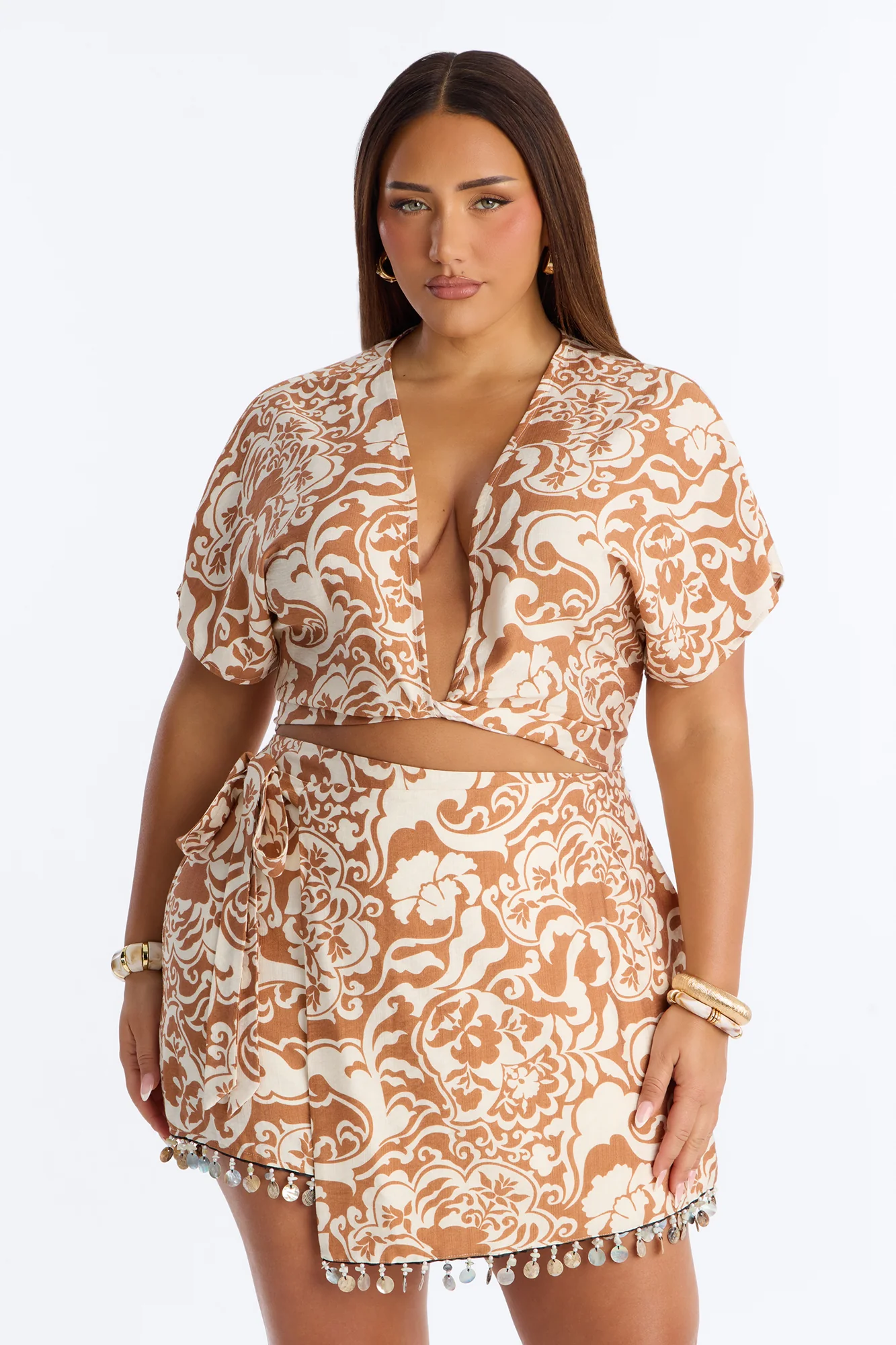 Urban Jungle Linen Skirt Set - Rust - Image 6