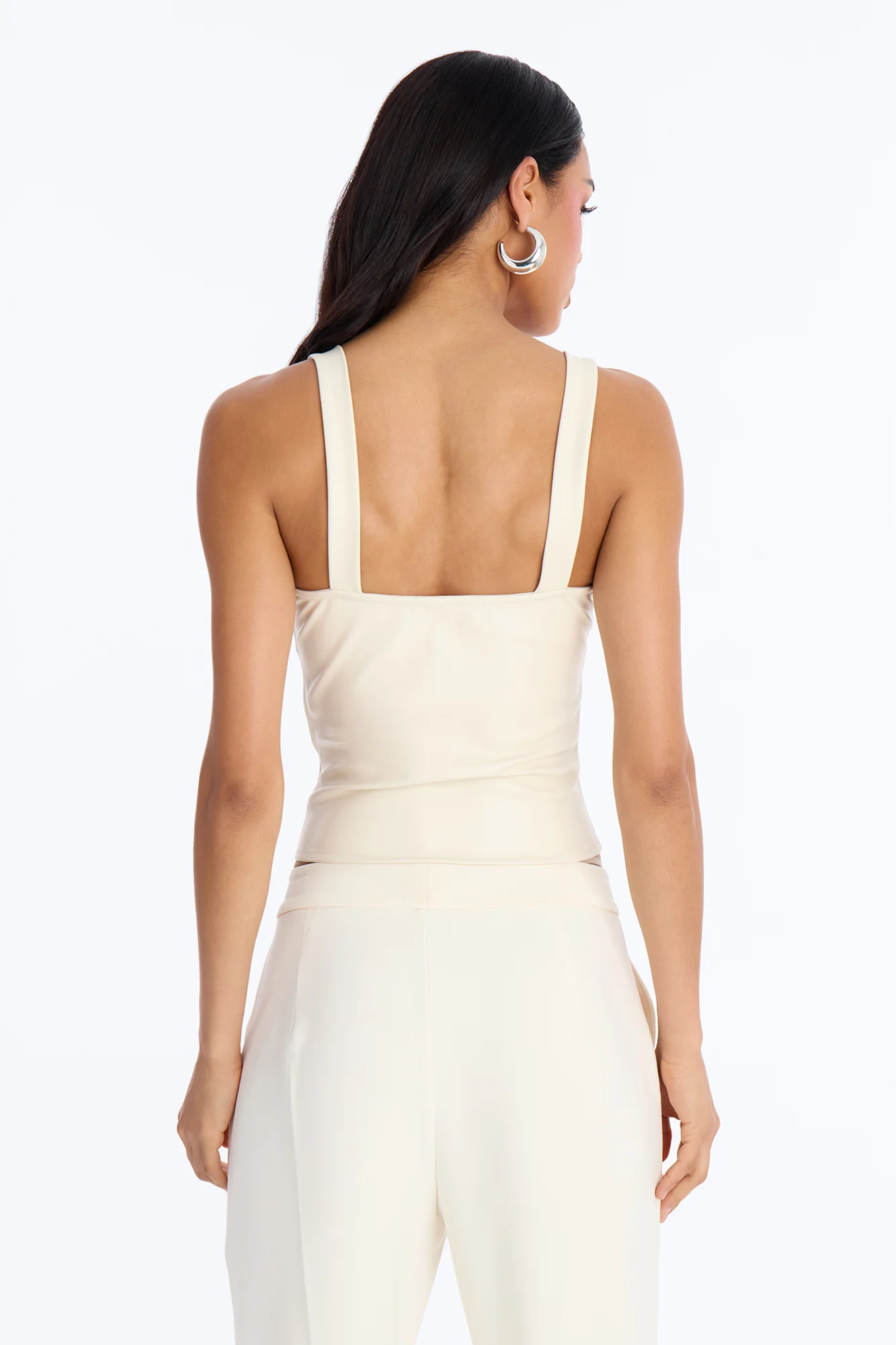 Urban Legend Faux Leather Top - Cream - Image 4