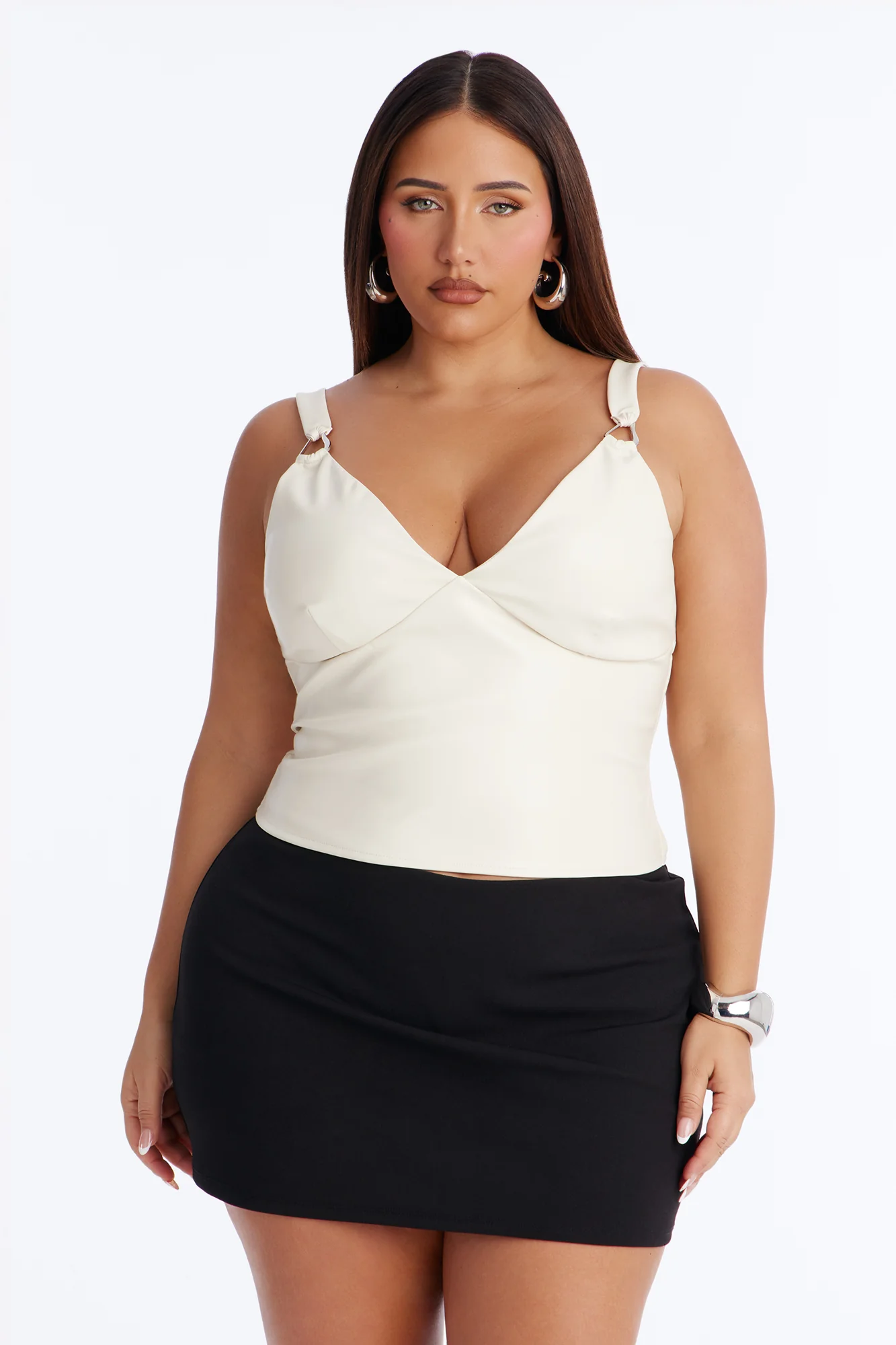 Urban Legend Faux Leather Top - Cream - Image 5
