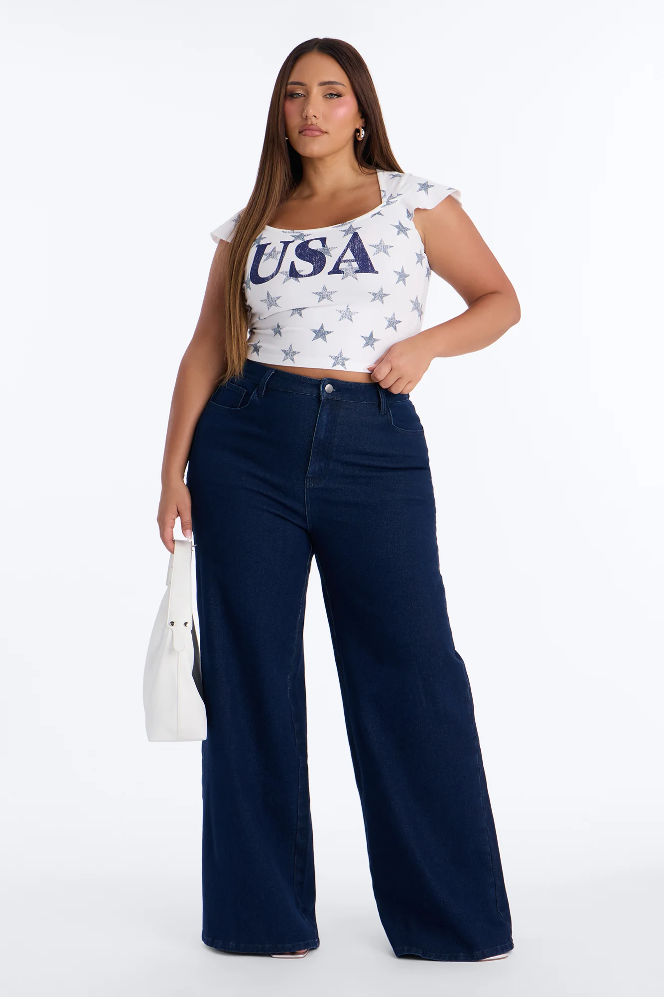USA Allover Star Baby Tee - White/combo - Image 6