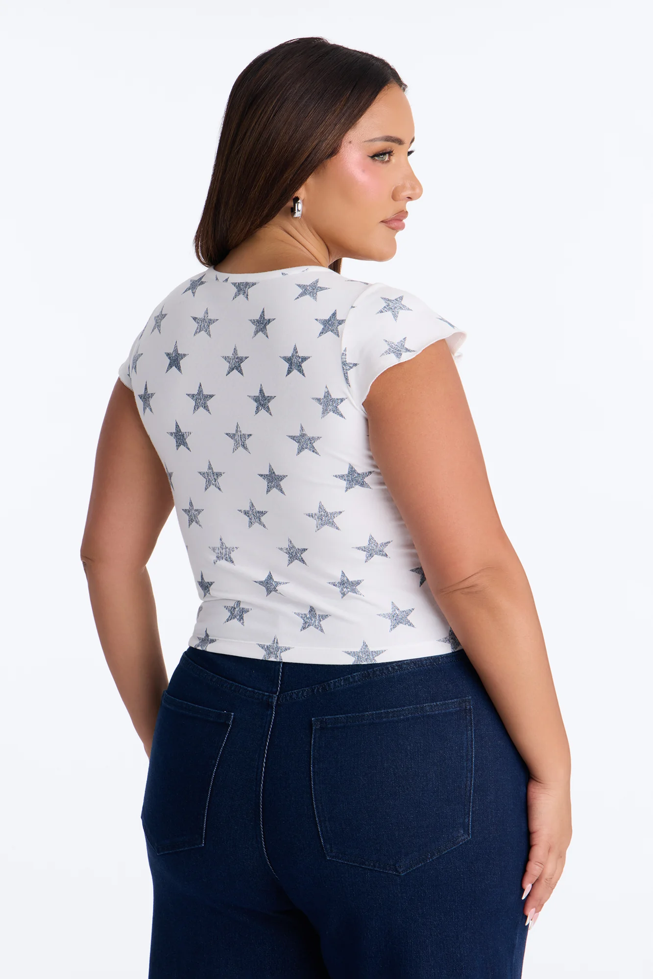 USA Allover Star Baby Tee - White/combo - Image 7