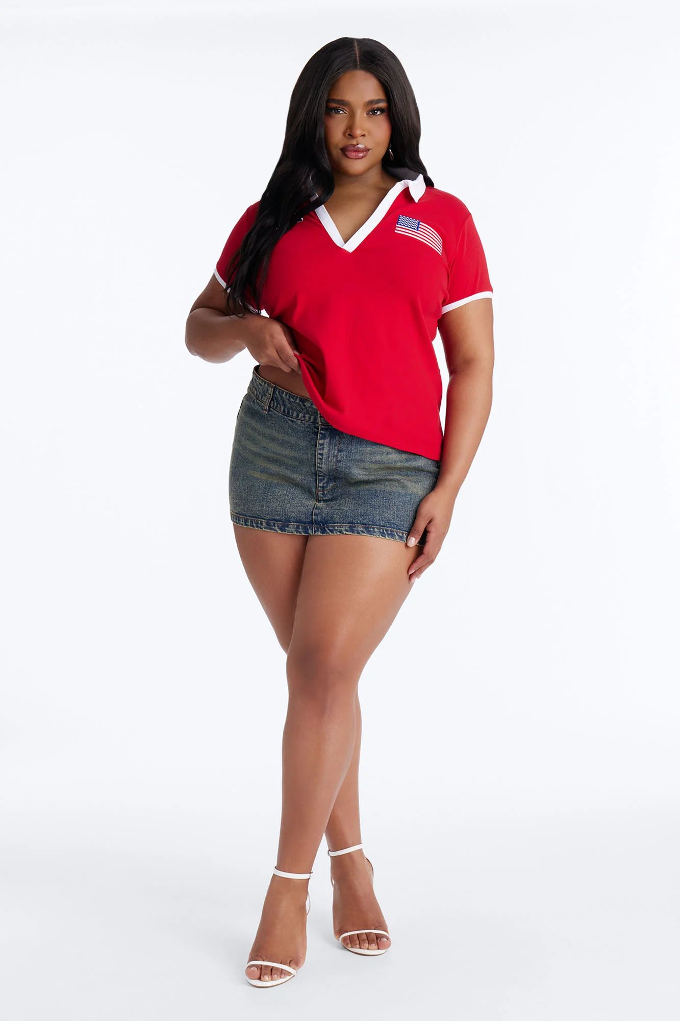 USA Fitted Polo - Red - Image 6