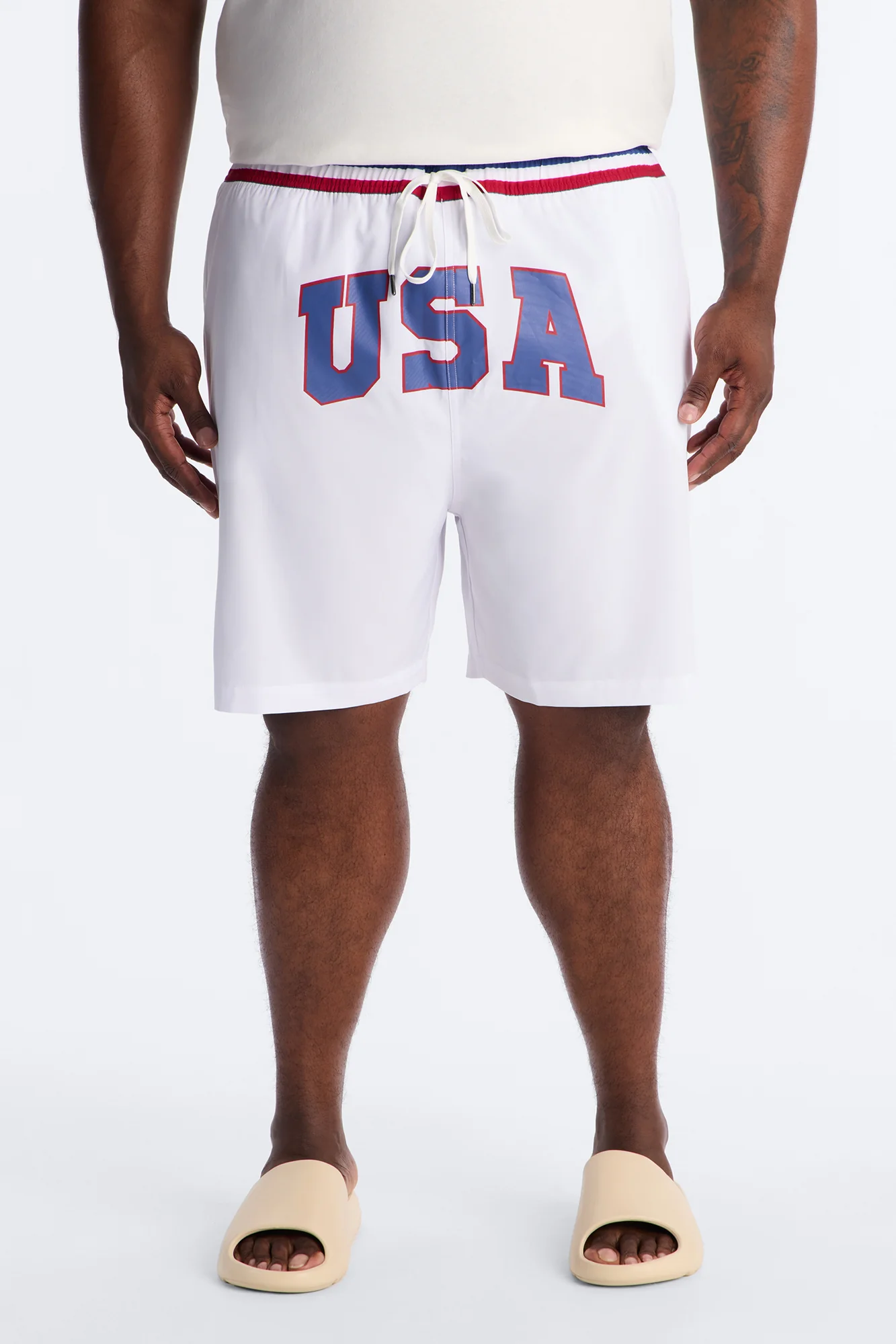 USA Freedom Stars Swim Trunk 7″ - White/combo - Image 5
