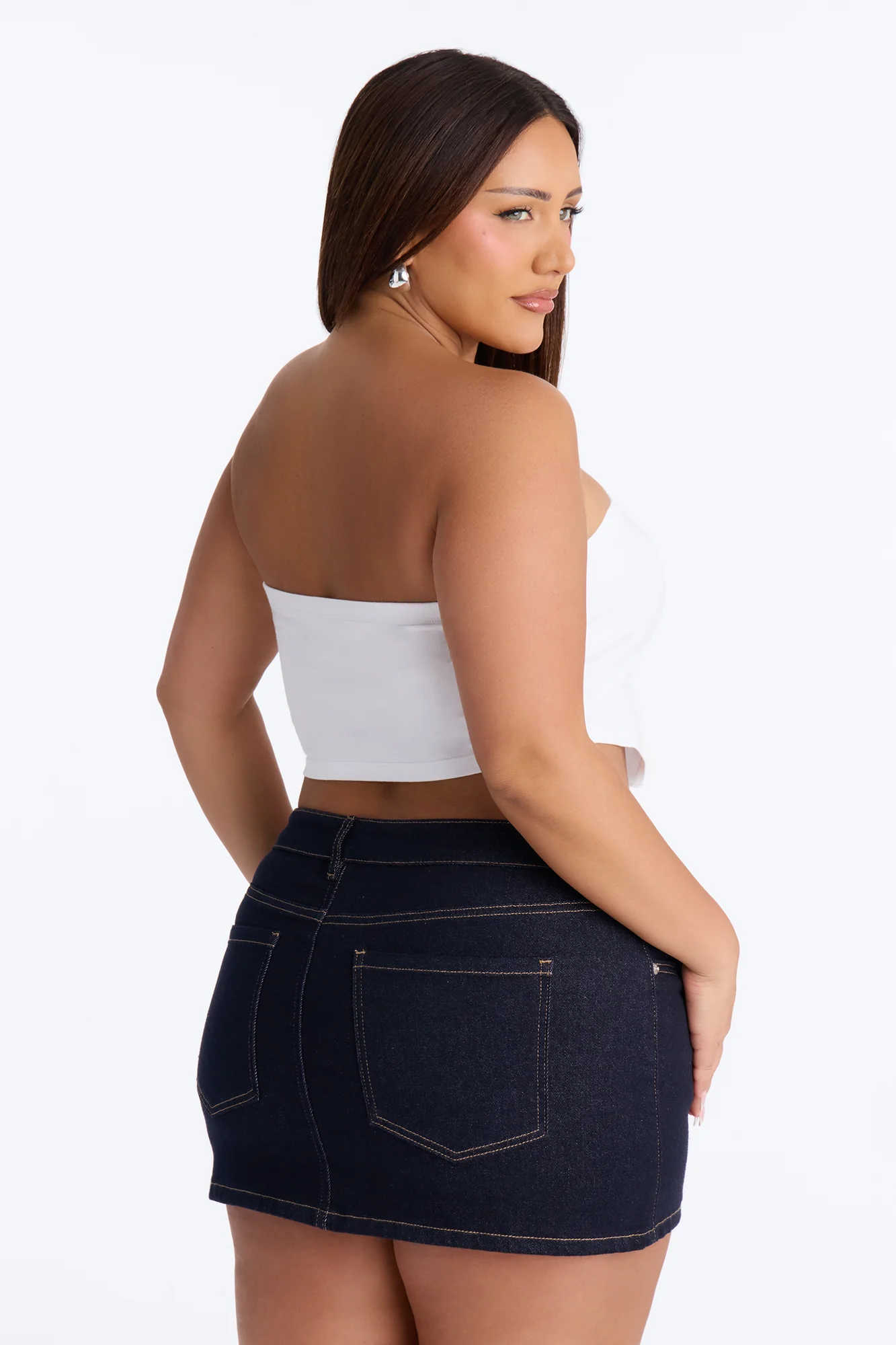 USA Tube Top With Hanky Hem - White - Image 8