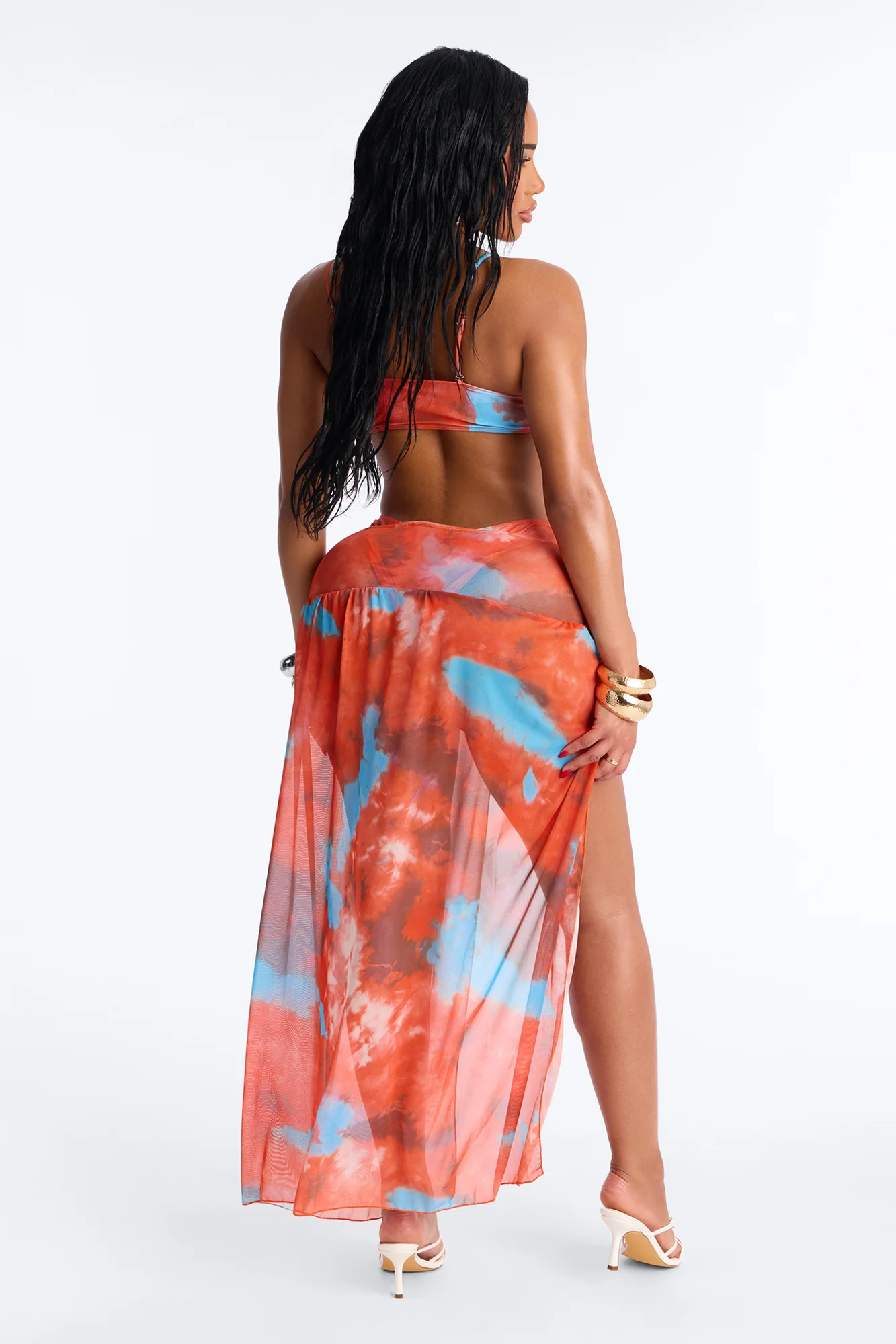 Vacation Forever Bikini And Sarong - Orange/combo - Image 5