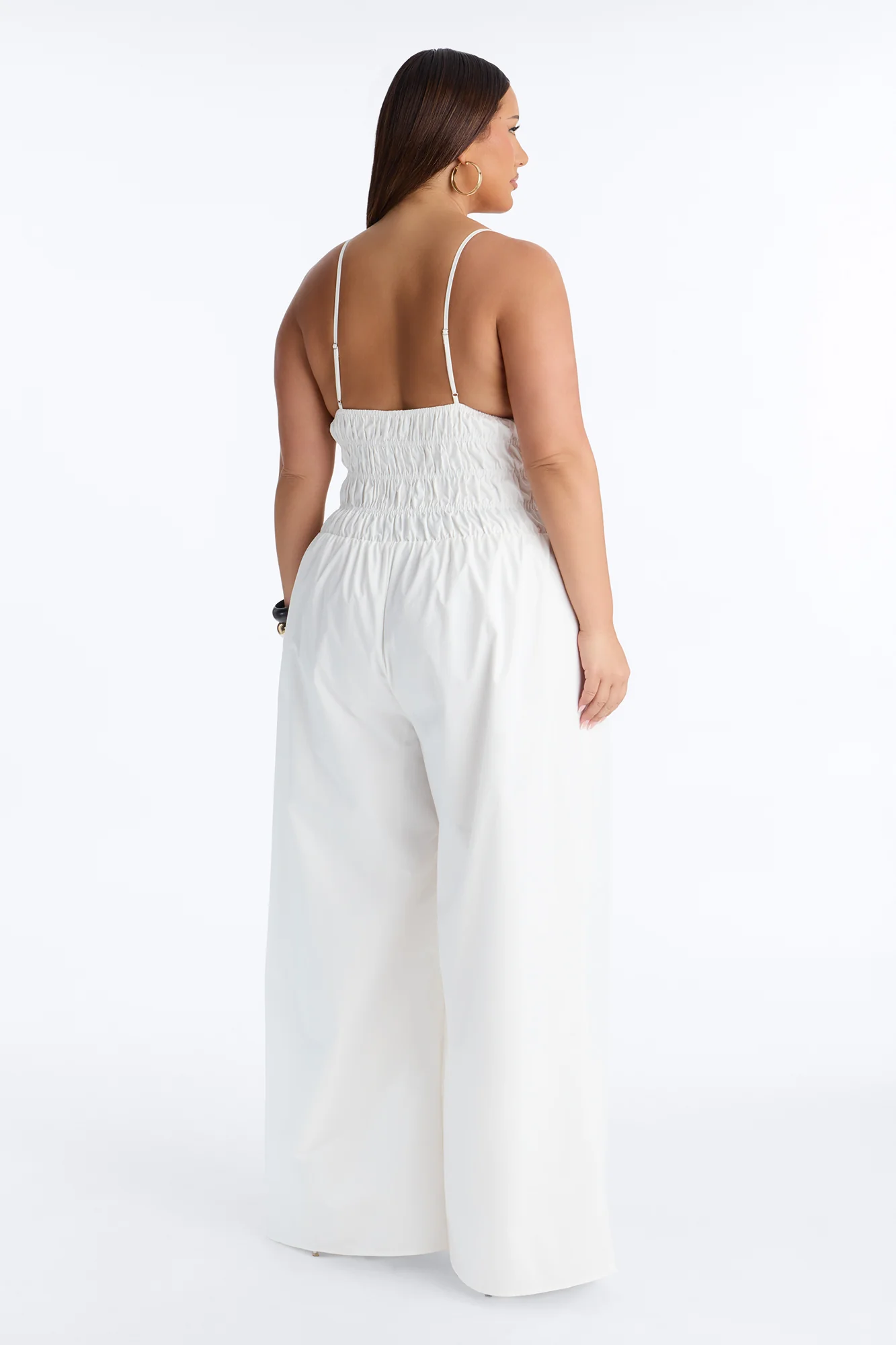 Vacation Muse Beaded Wide Leg Jumpsuit - White - Image 8