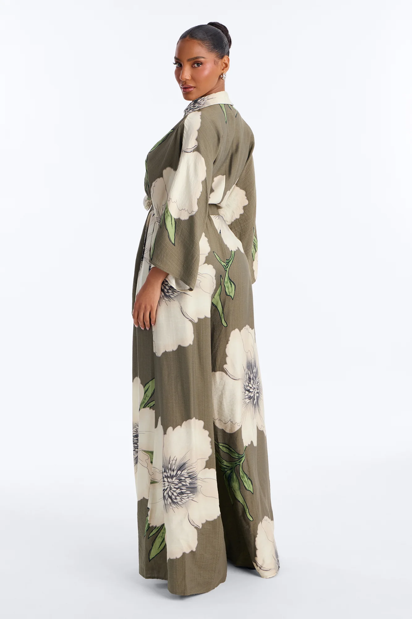 Vacation Vibe Floral Wide Leg Jumpsuit - Green - Image 3