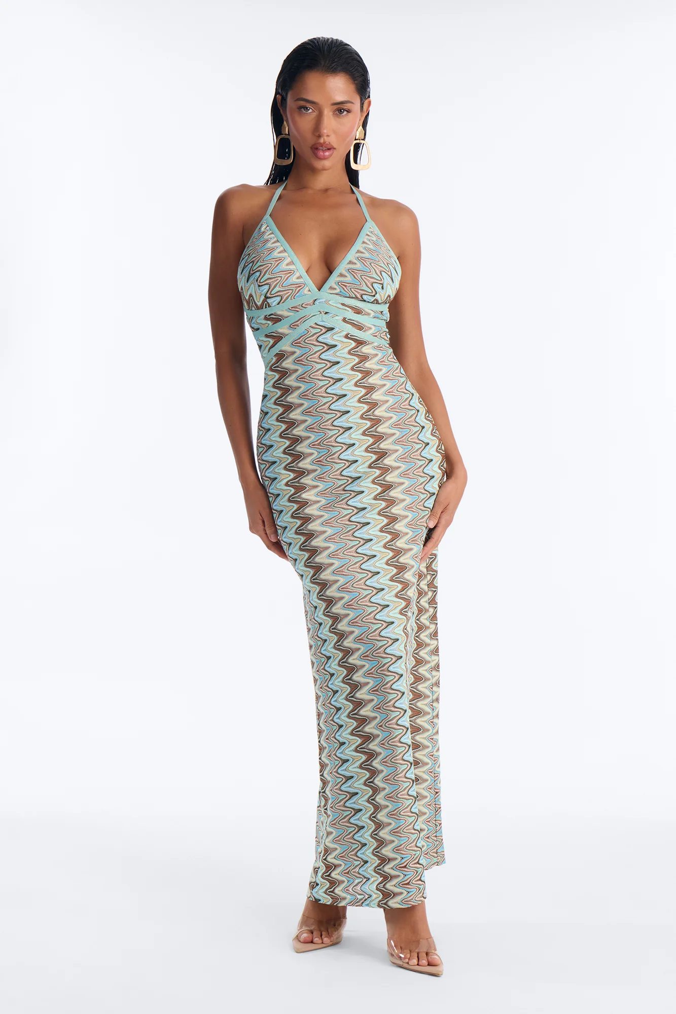 Vacation Vibes Only Crochet Maxi Dress - Blue
