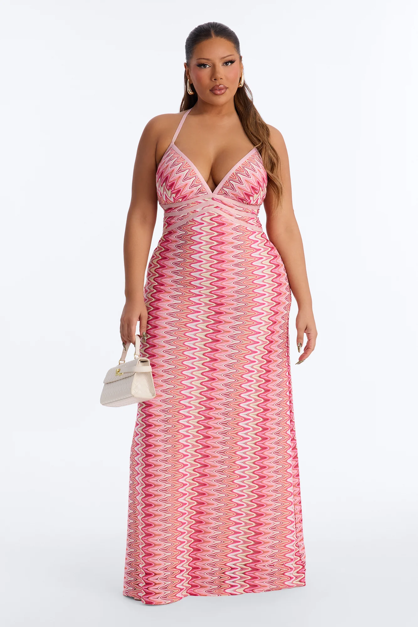 Vacation Vibes Only Crochet Maxi Dress - Pink - Image 5